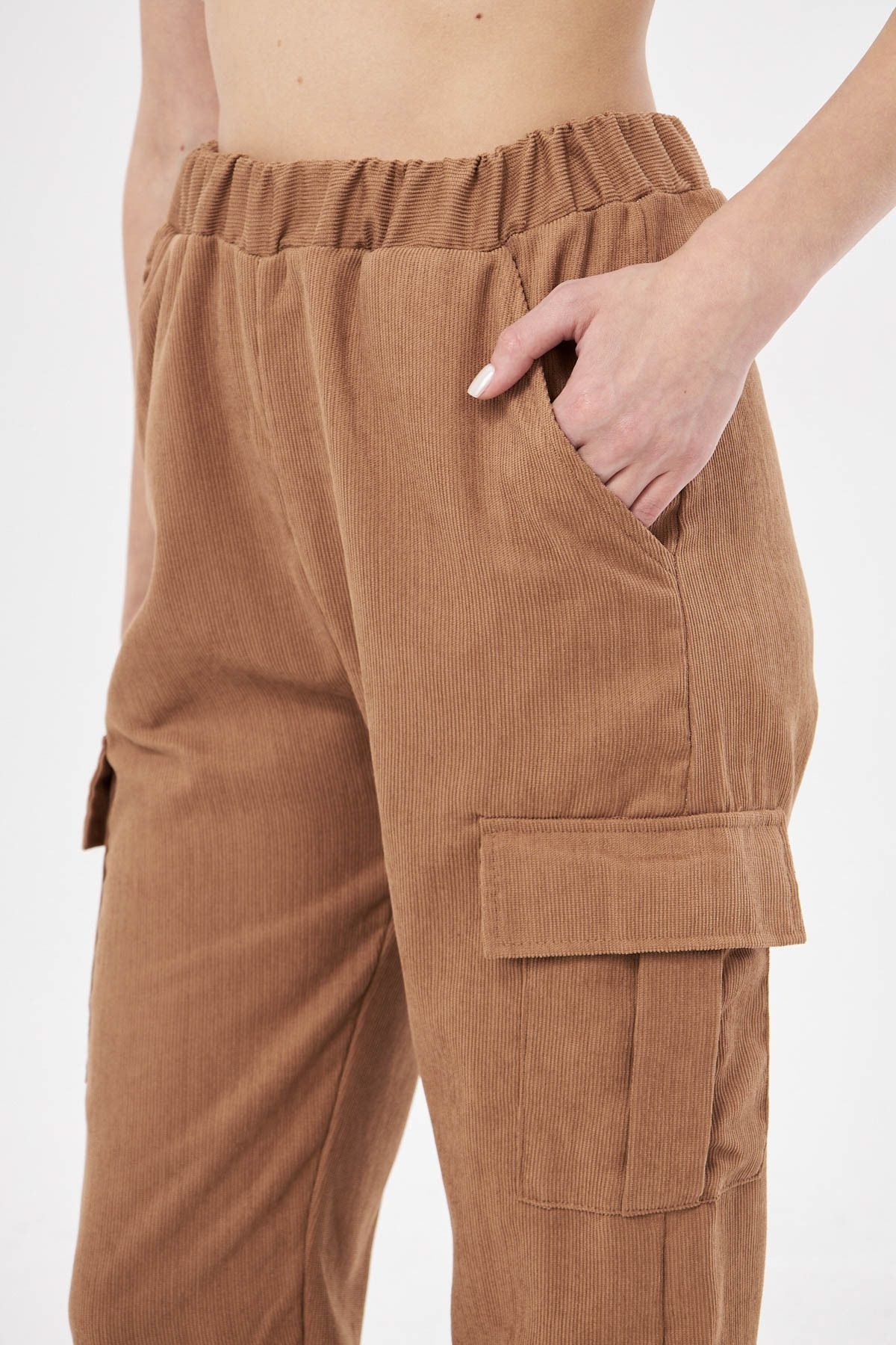 Female mink velvet waist and leg righteous thin wick cargo pants Arm-25k001035