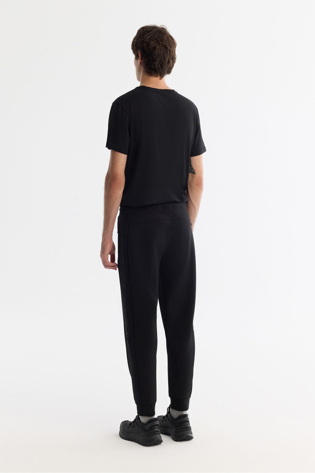 Men's Black Waist Elastan Elastan Service Six A42Y3418
