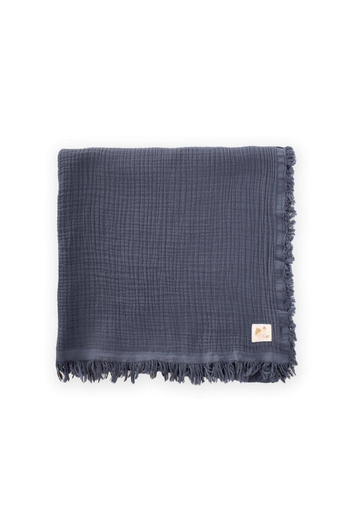 Four layers of tassel blanket 80x120 cm anthracite