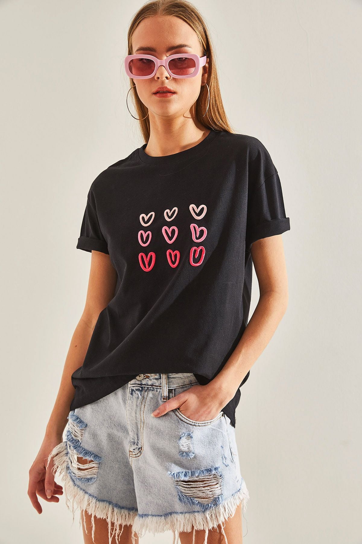 Women's Heart Printed Tshirt