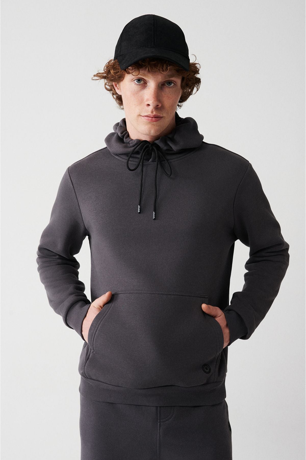 Men's anthracite hooded 3 -IP Cotton Sweatshirt E001018