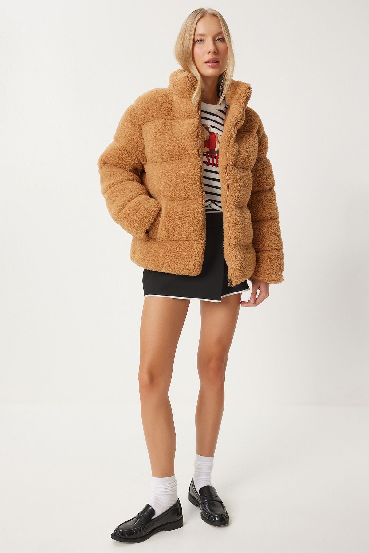 WOMEN'S Taba upright collar plush swelling coat QA00002