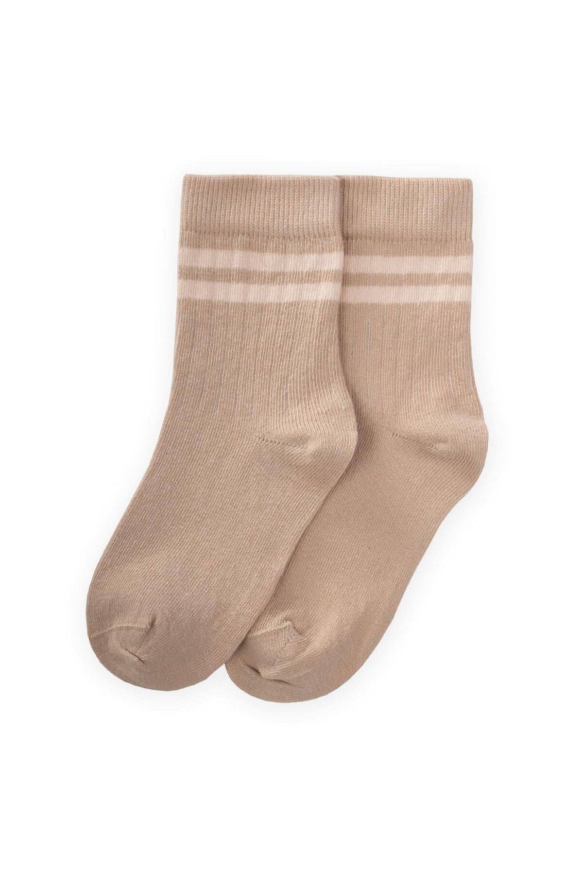 Raw striped socket 3-8 years beige