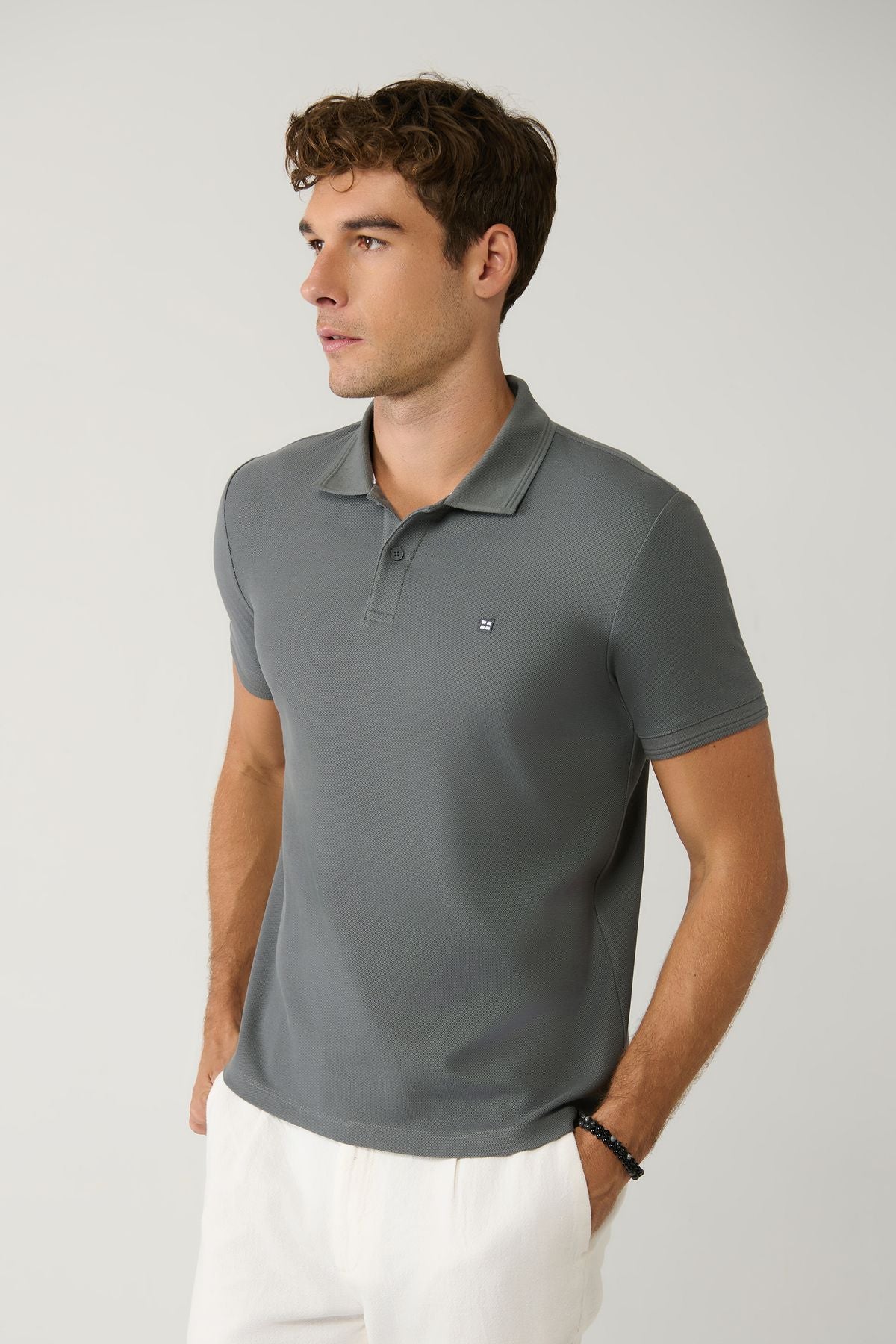 Men's anthracite 100 %cotton quickly dry
