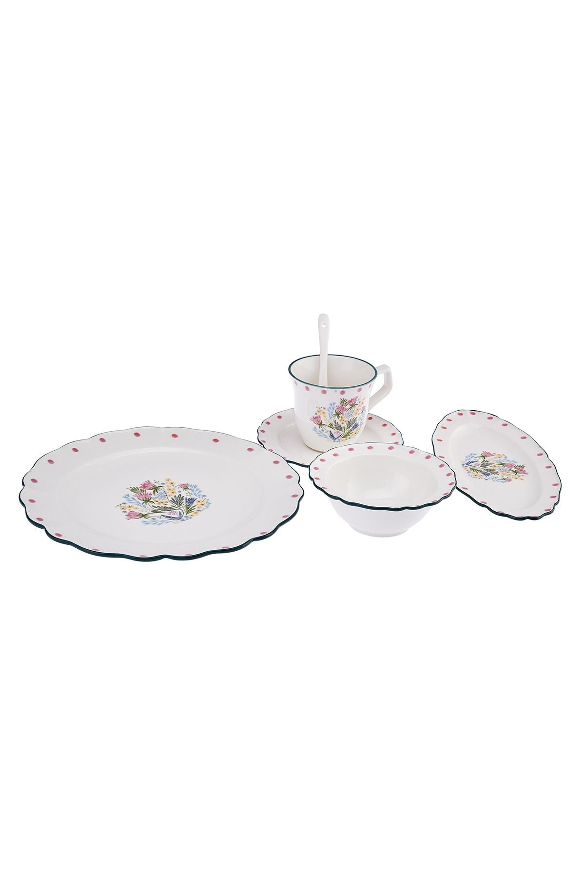 Yolanda Porcelain 32 Piece 6 Person Breakfast / Service Set