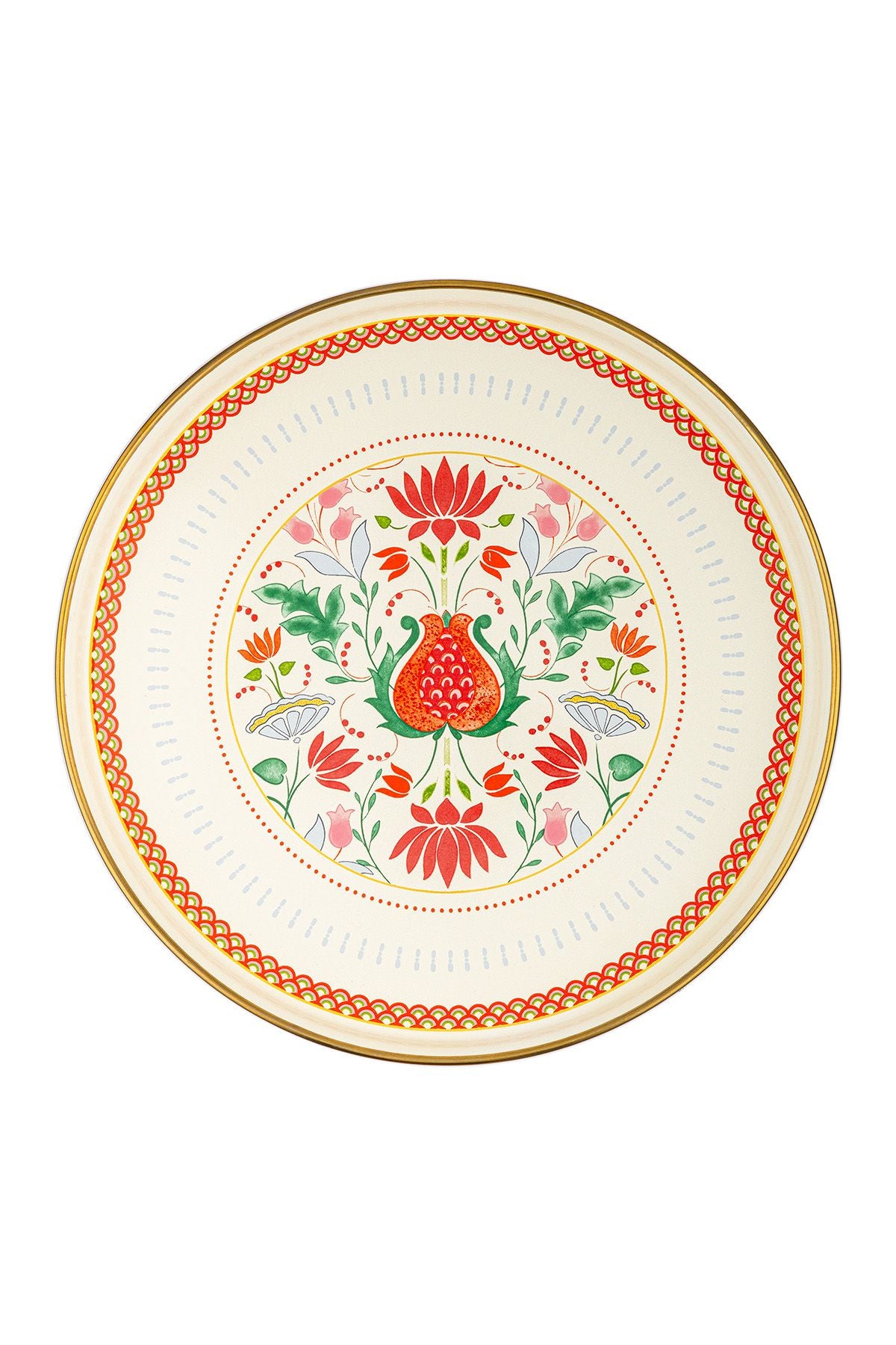 Pomegranate enamel service plate 26 cm