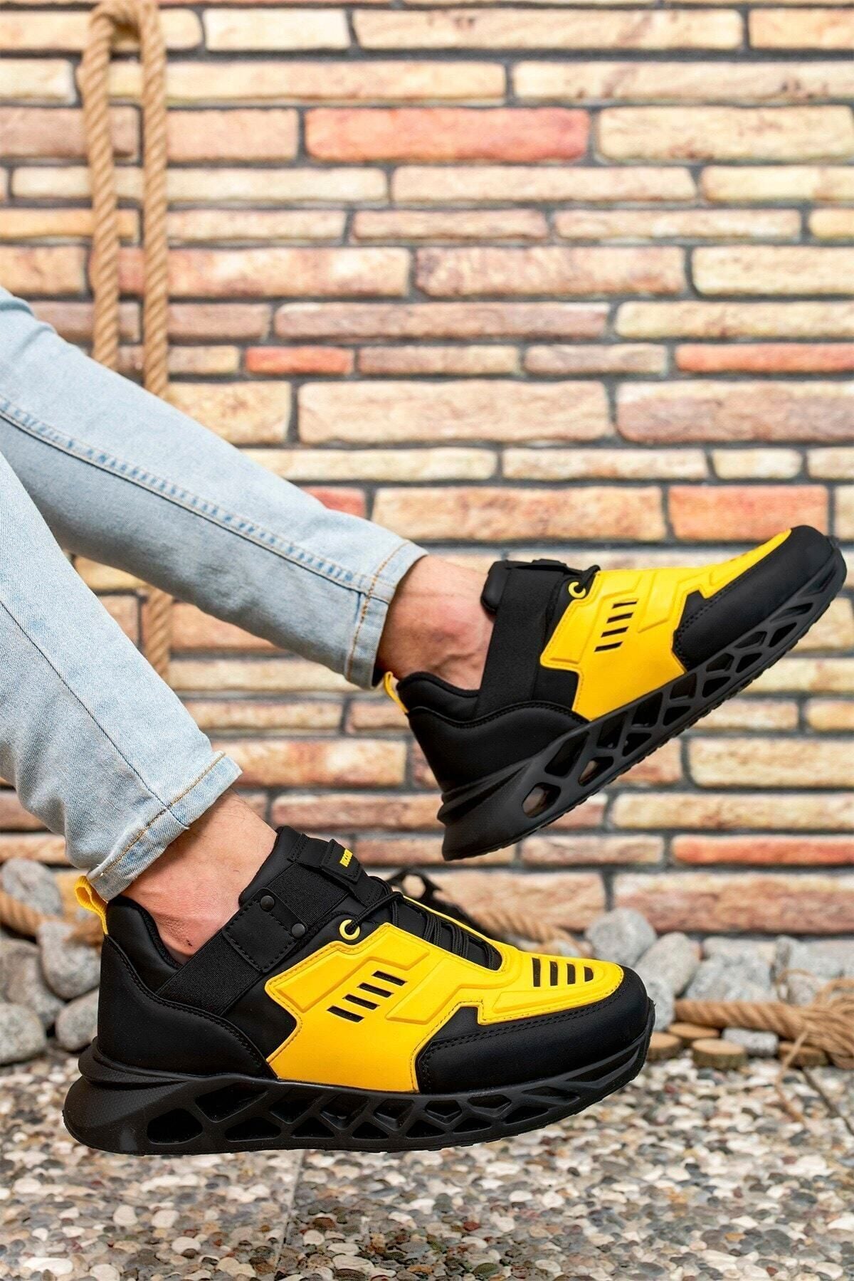 Black Yellow Men Sneaker 00122021