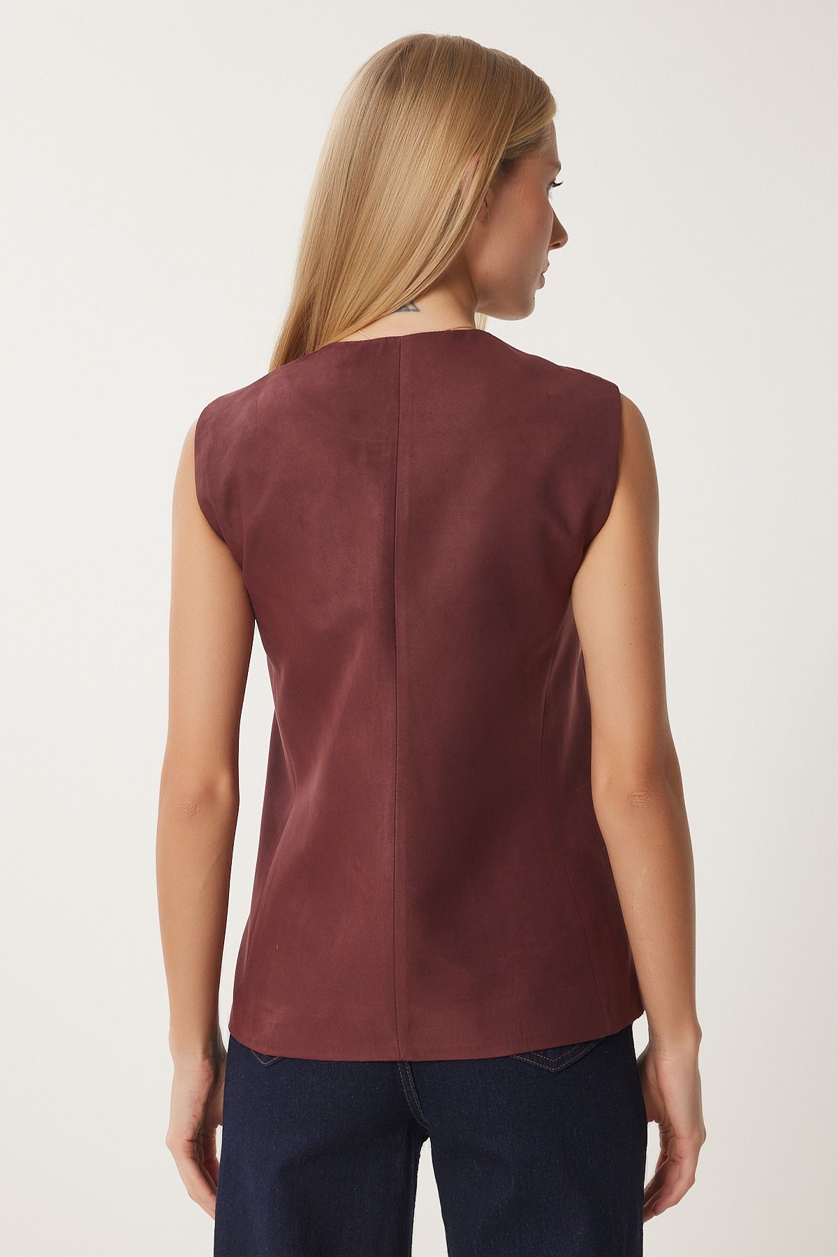 Female Bordeaux V -Yaka Nubuk Vest FN03387