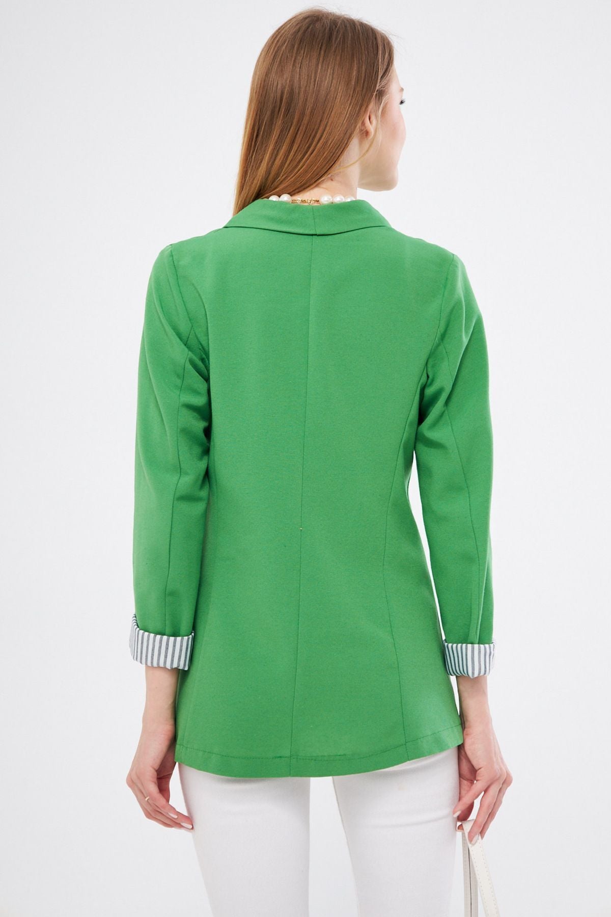 WOMEN LIGHT GREEN ARM INSIDE SINGLE buttoned jacket ARM-22K001122