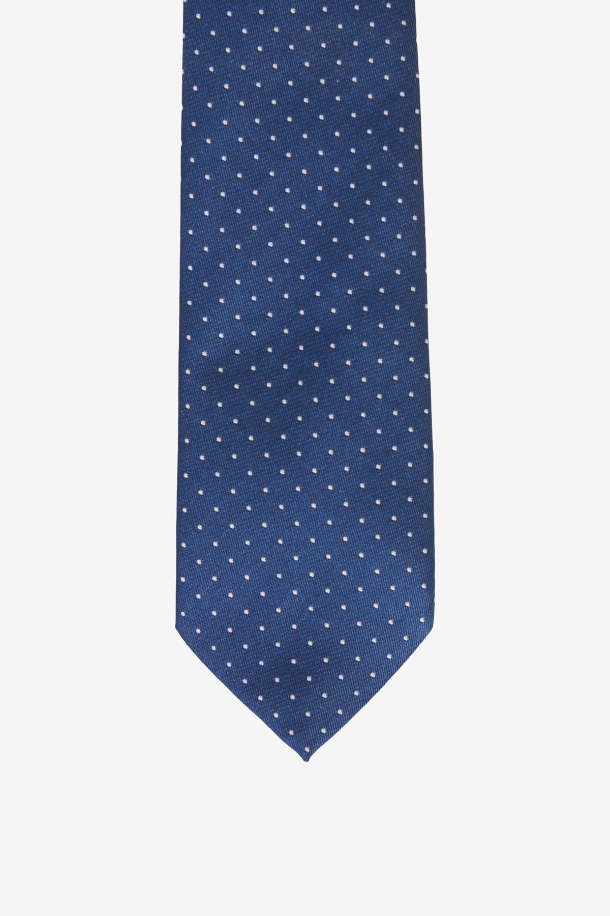 Men's navy blue-gray patterned tie