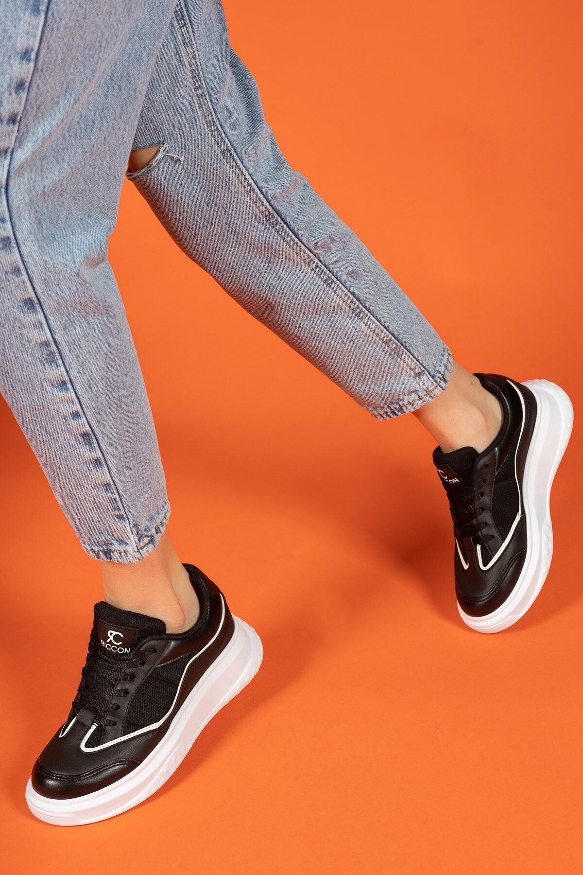 Siyah Beyaz Kadın Sneaker 0012153