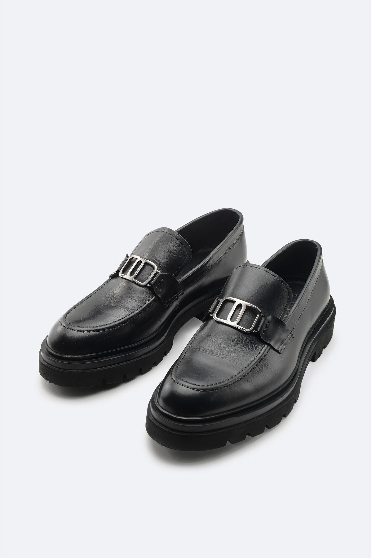 Men's Black 100 %Leather Flexible Base Classic Shoes A42Y8015