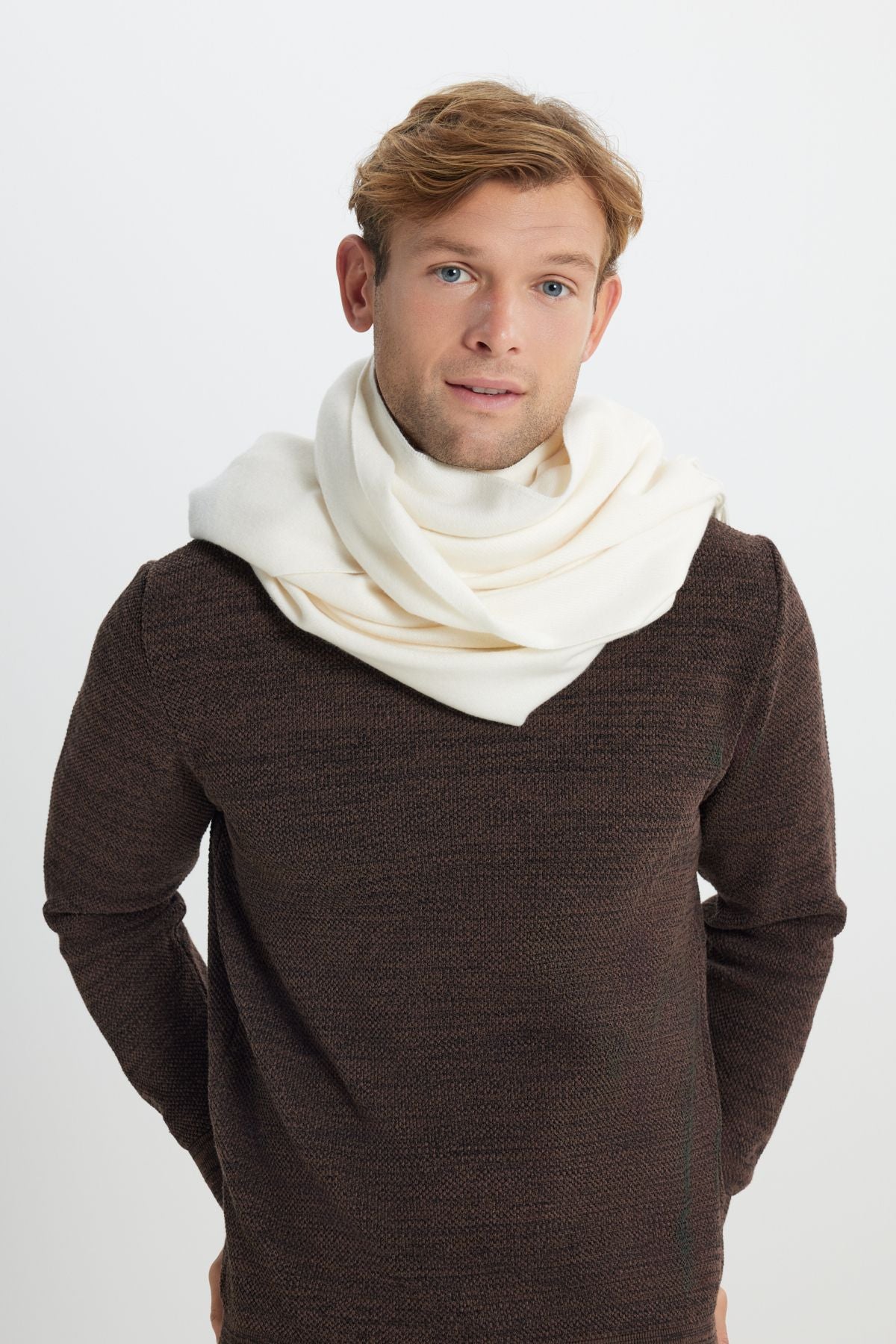 Men's black - coffee standard fit bike collar pattern knitwear sweater