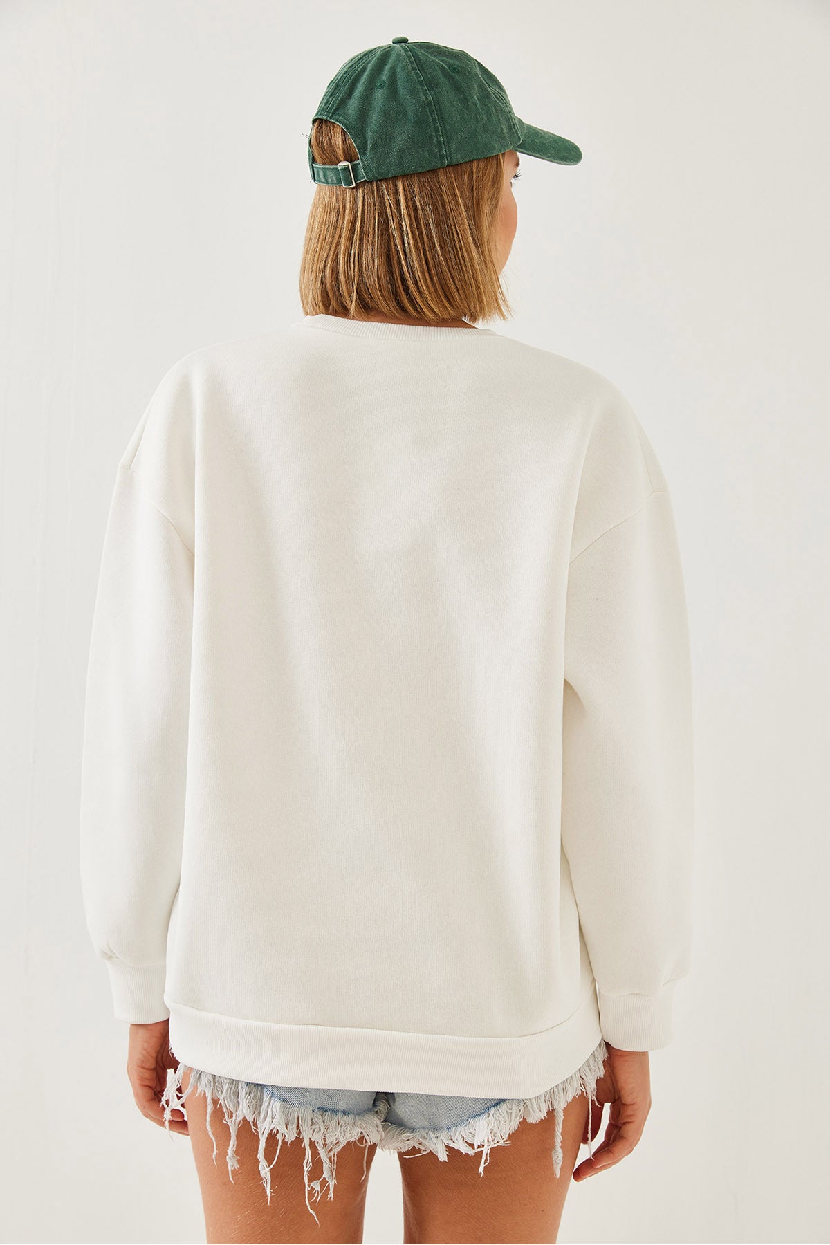 Women's Three Thread Raised Printed Sweatshirt 55447 60351120