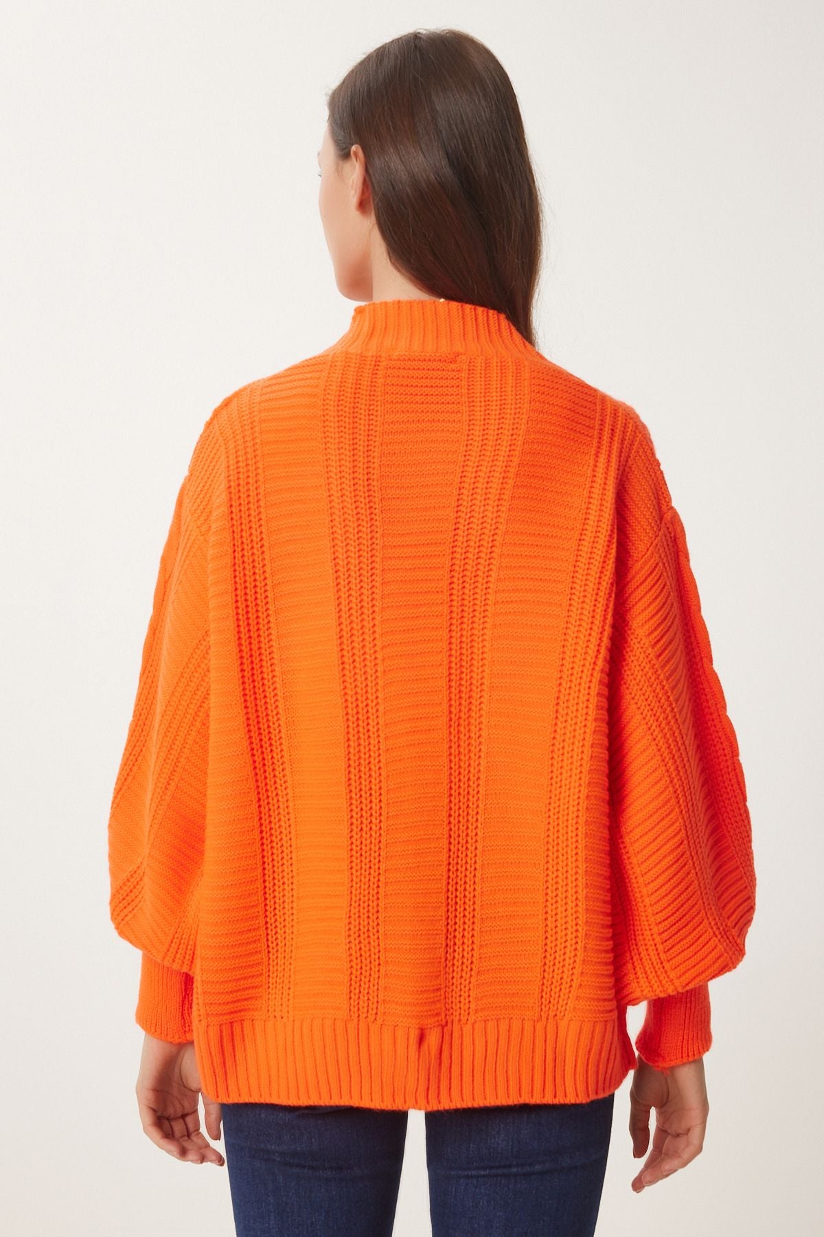 Female Oranj Bubble Balloon Sleeve shabby knitwear cardigan MX00176