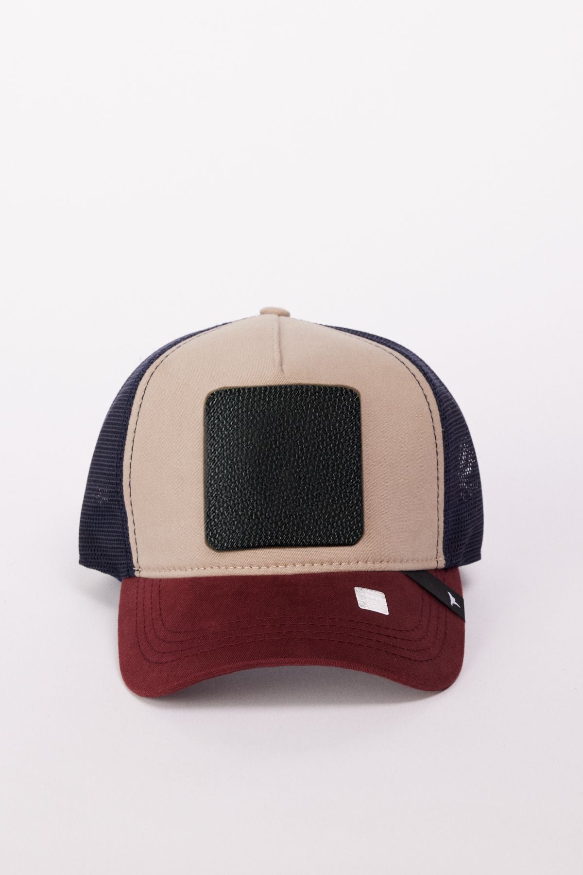 Men's Bordeaux-Lacivert 100 %Cotton Changeable Sticker Hat with Color Bloc