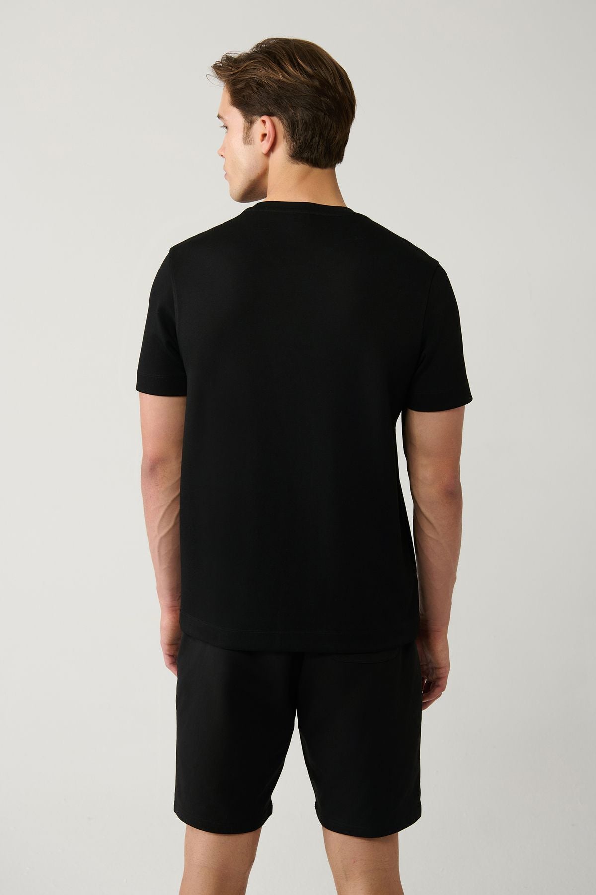 Men's Black Printed Bicycle Yaka Soft Touch T-shirt A41y1328