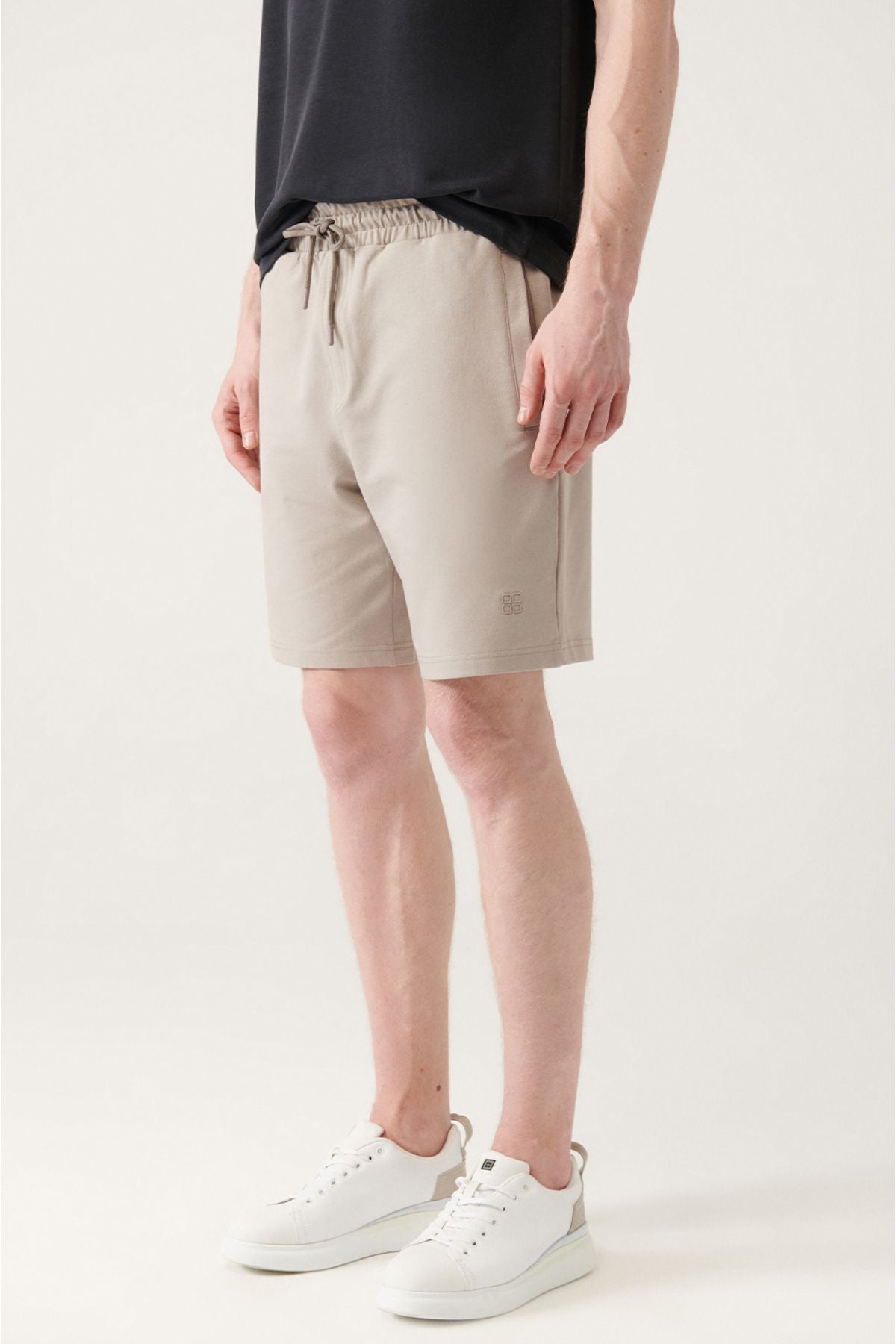 Men's Gray Side Pocket Knitted Cotton 2 IP Daily Short E003602