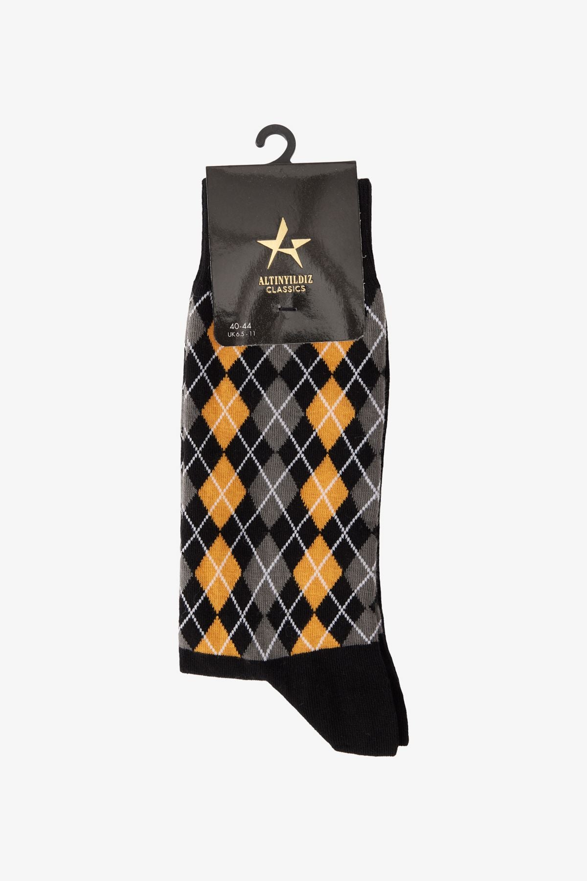 Men's Black-Warm Patterned Bambulu Socket Socks