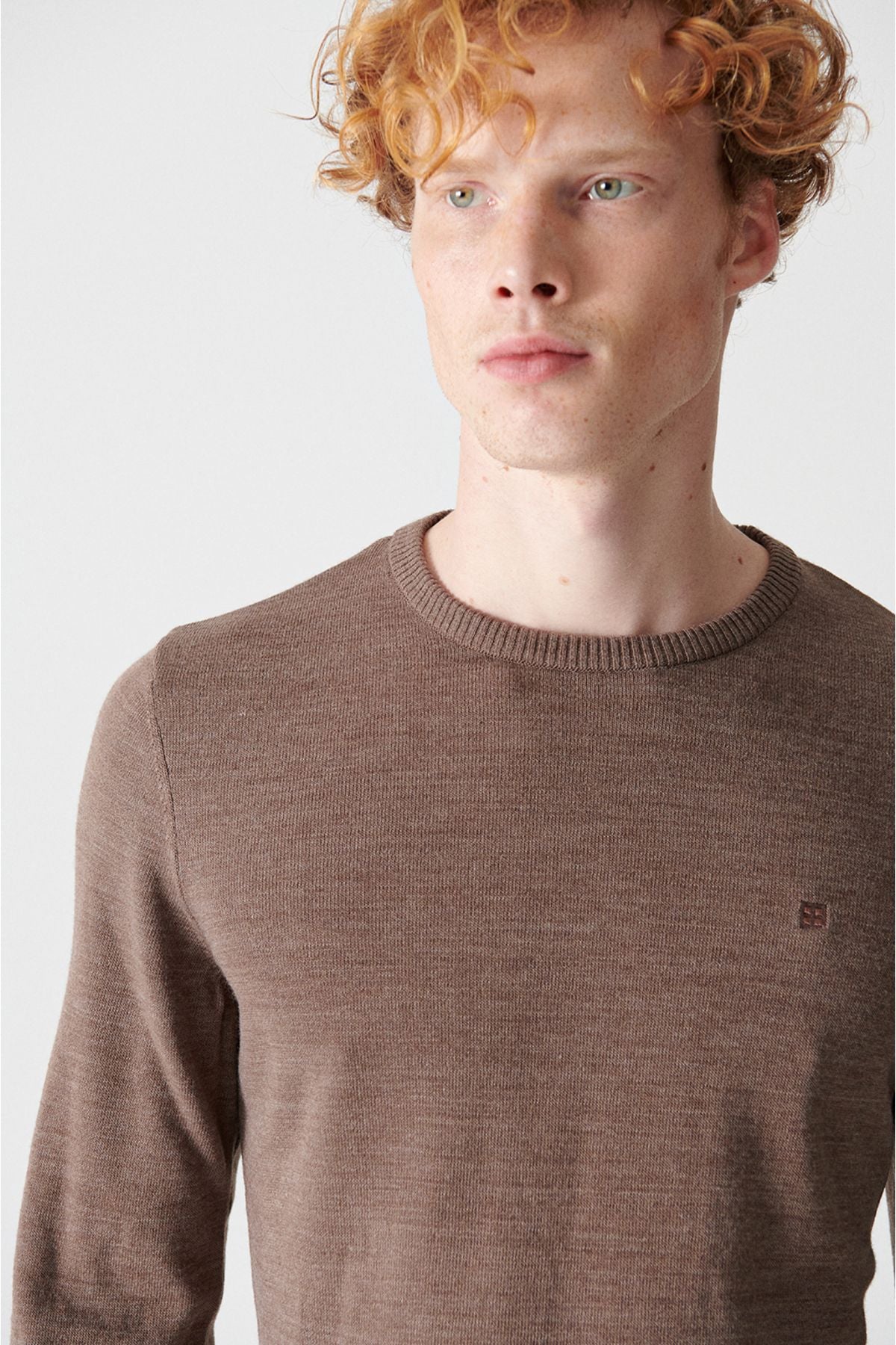 Men's mink bike collar feathered knitwear sweater E005000