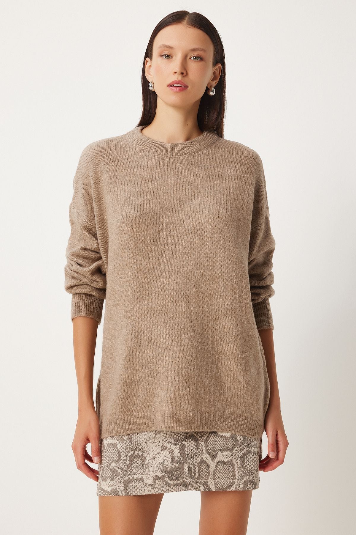 Female mink oversize soft knitwear sweater FN03336