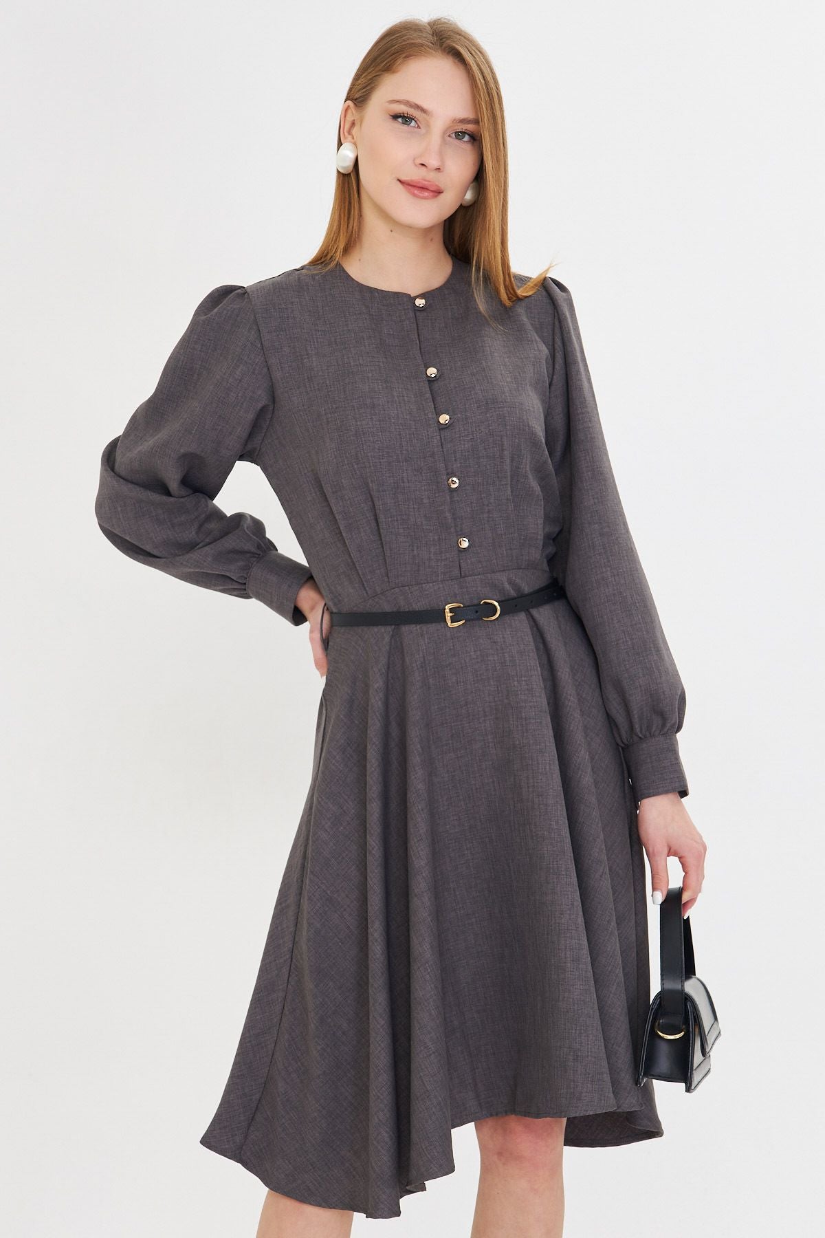 WOMEN SMOKED ZERO YARA ARD buttoned arms with headline arched arched dress ARM-25Y001006
