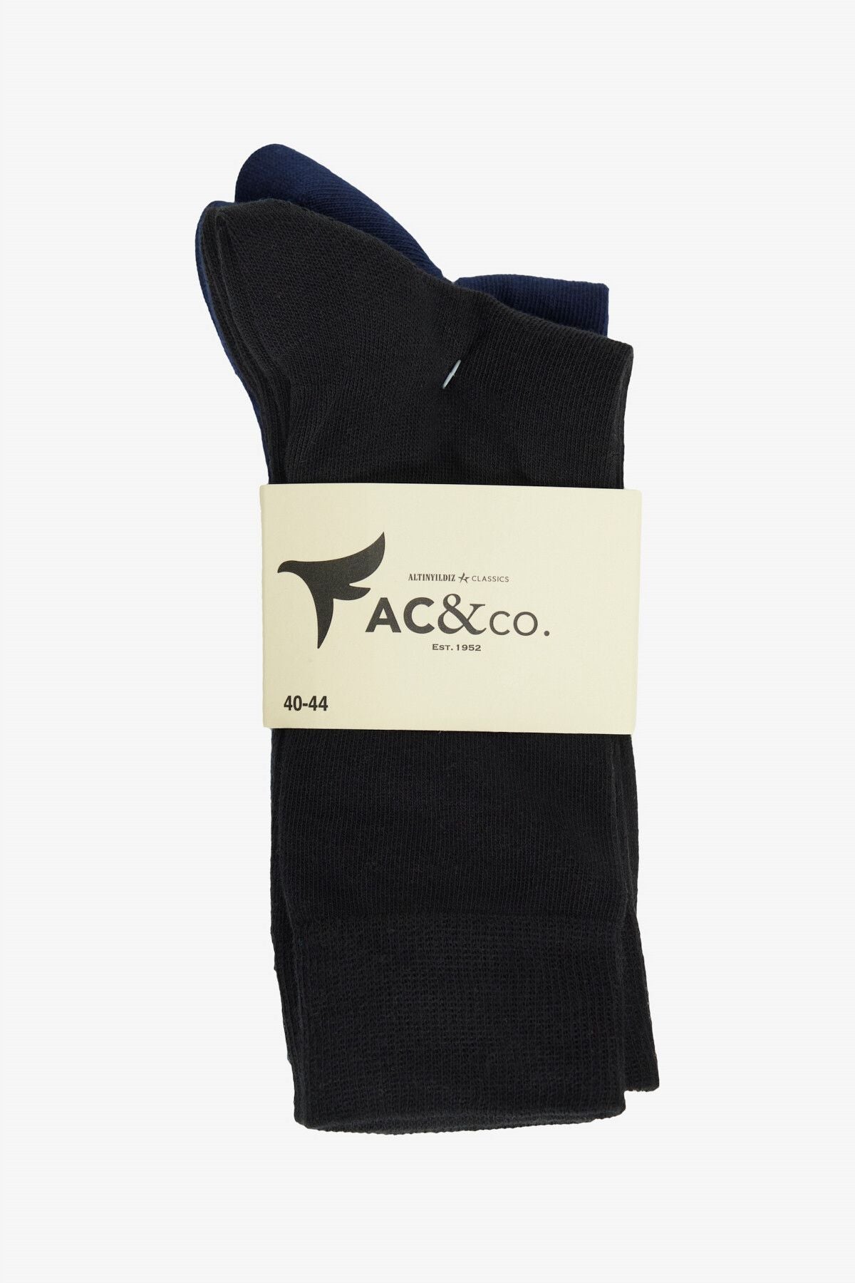 Men's black-blue cotton 5-pack pack of socket socks
