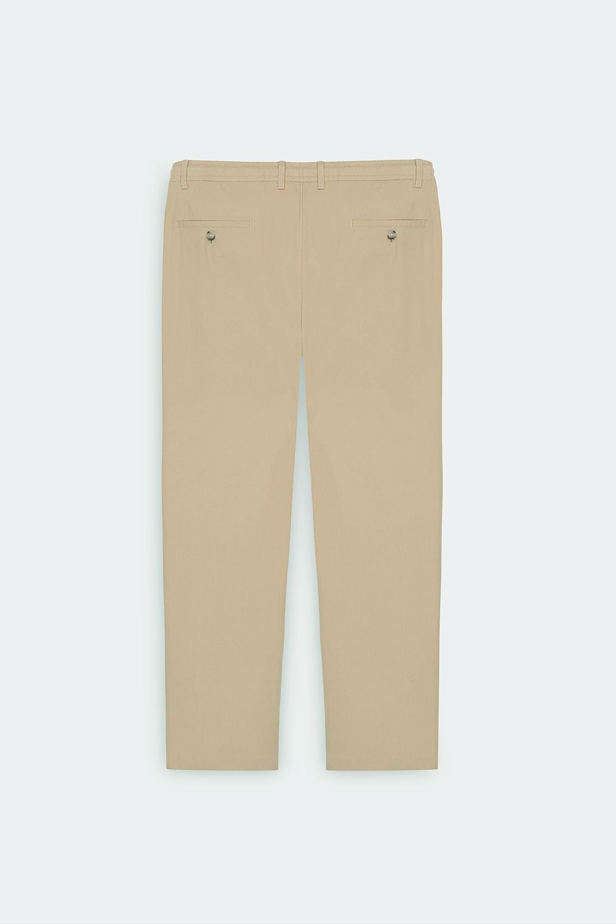 Men's Beige Comfort Fit Casual Cut Cotton Low Tinded Side Pocket Amelor Pants