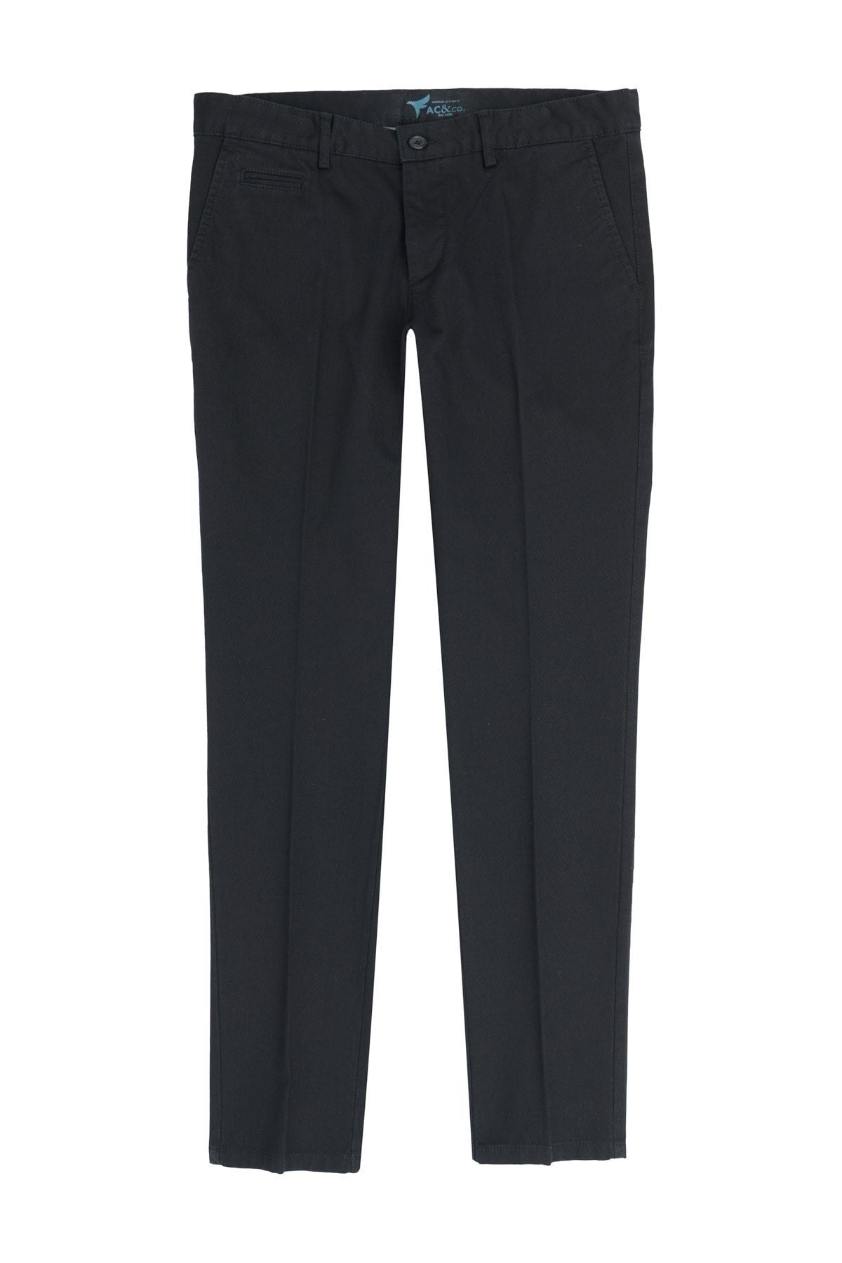 Men's black slim fit narrow -cut side pocket cotton flexible Acharted Pants