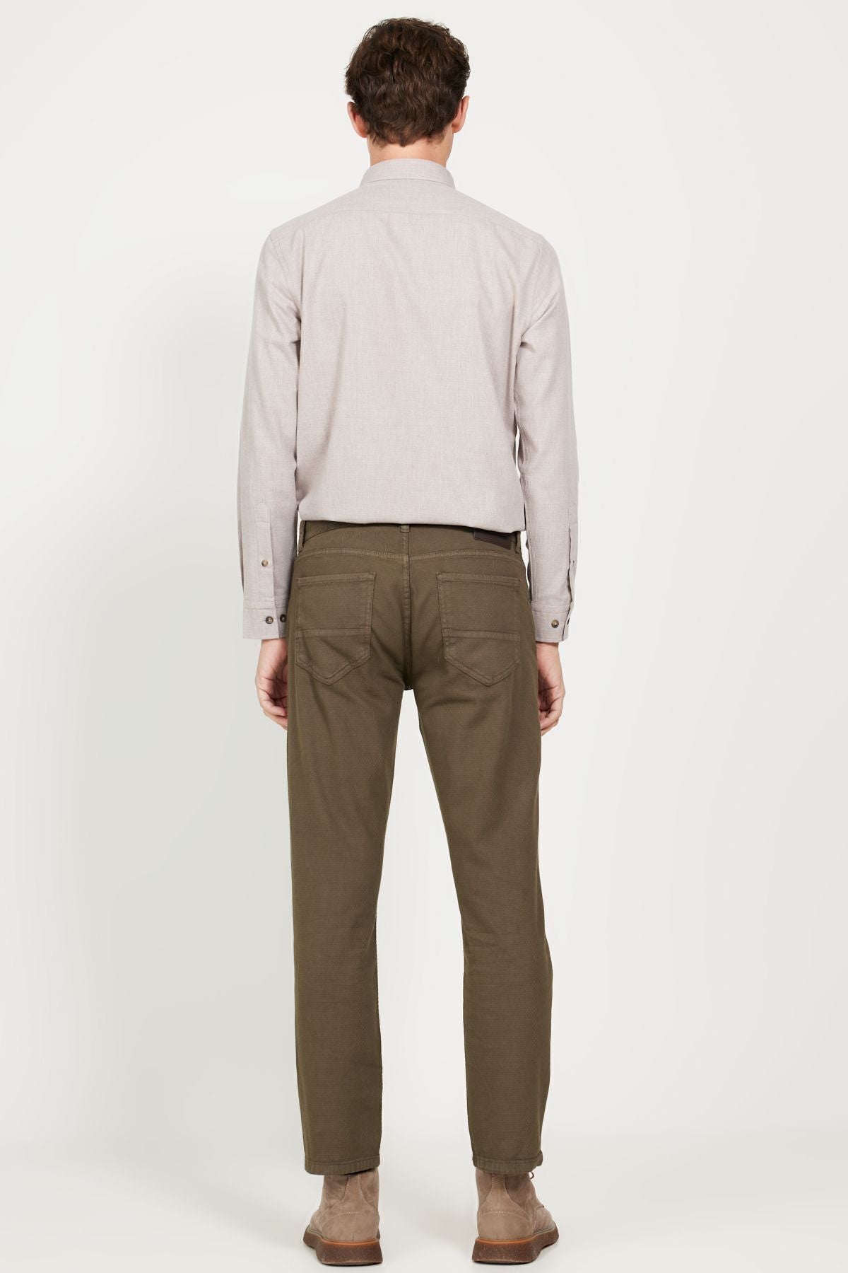 Men's Khaki Comfort Fit Casual Cut 5 Pocket Amelor Cotton Pants