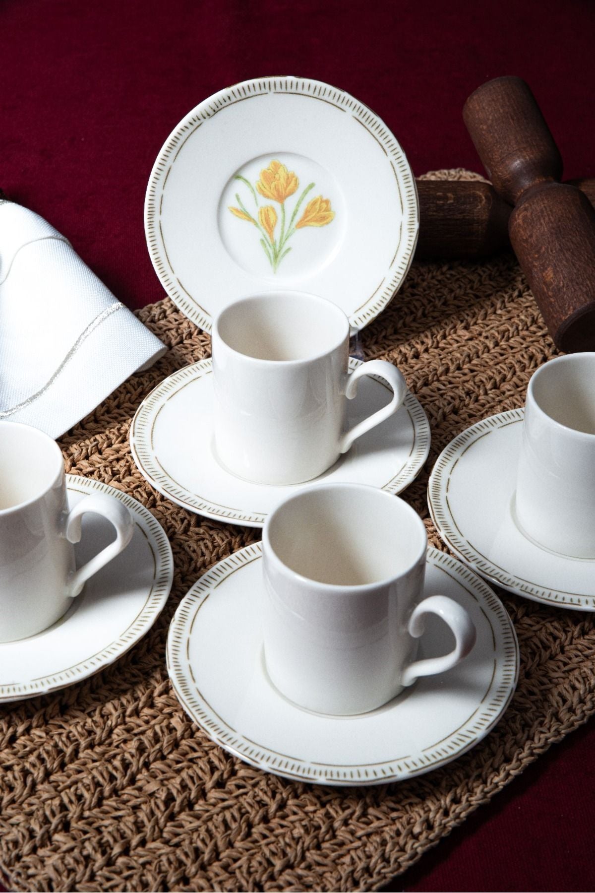 Mimoza 12 Piece Porcelain Cup Set for 6 people