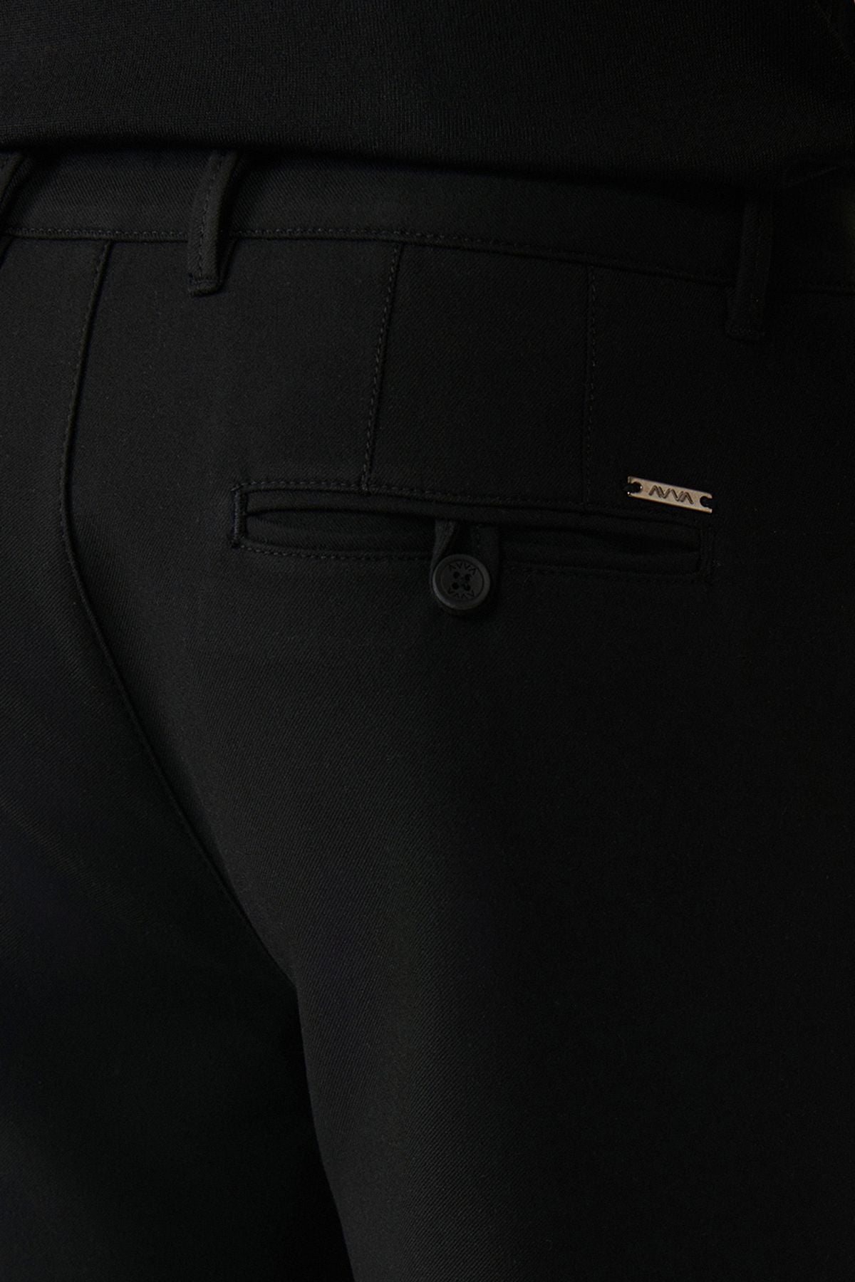 Men's Black Side Chino Pants with Pocket Pocket Chino Pants A32Y3070