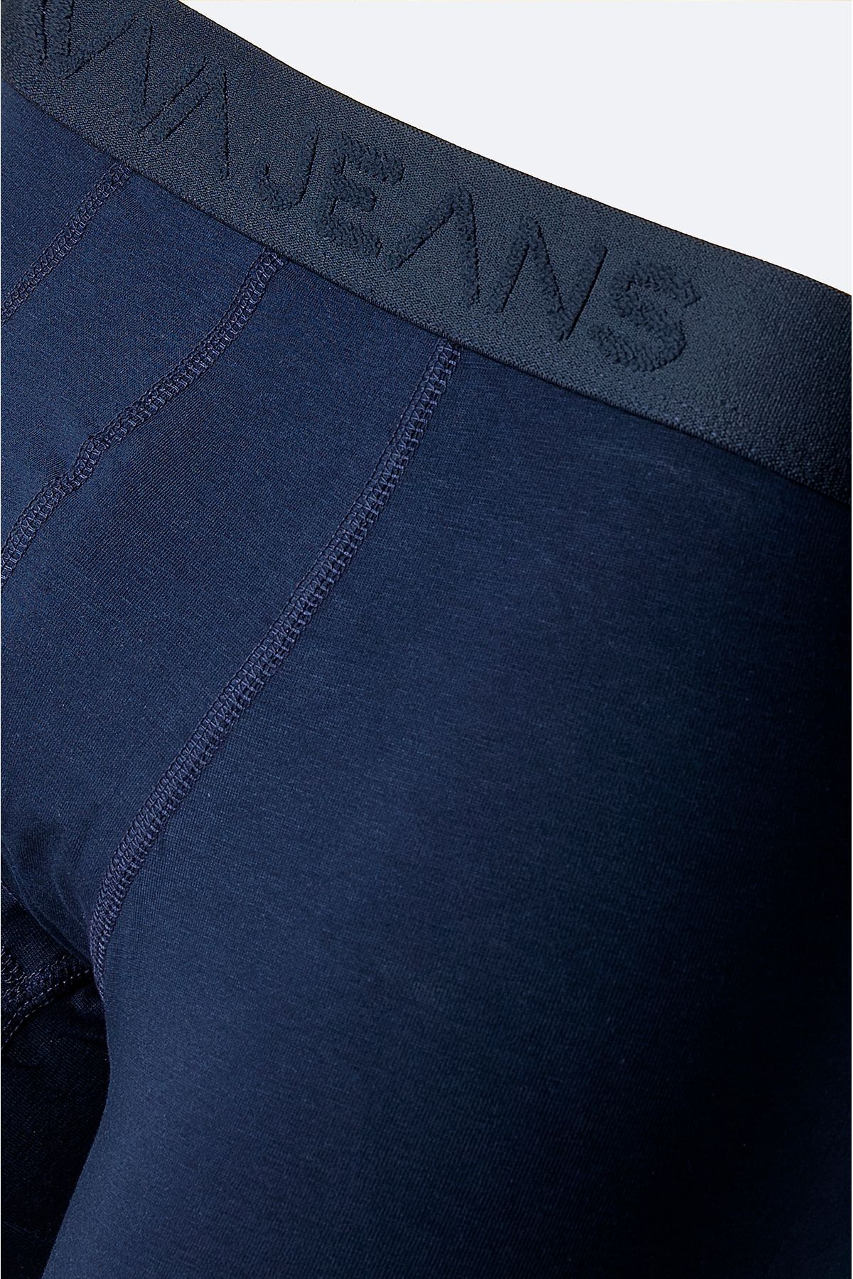 Men's navy blue 3 -printed flexible fabric cotton boxed boxer E009543