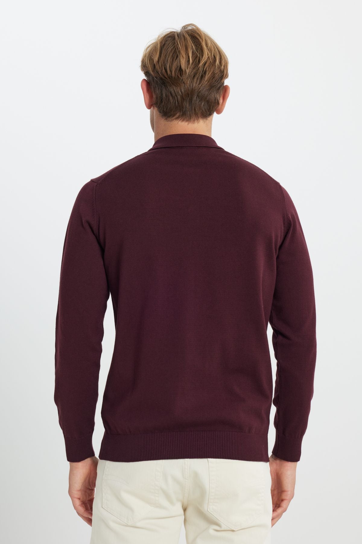 Men's Bordeaux Cotton Standard Fit Normal Cut Polico Sweater