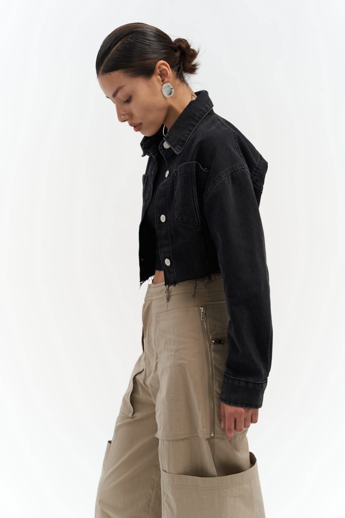 Darcey Black Short Jean Jacket