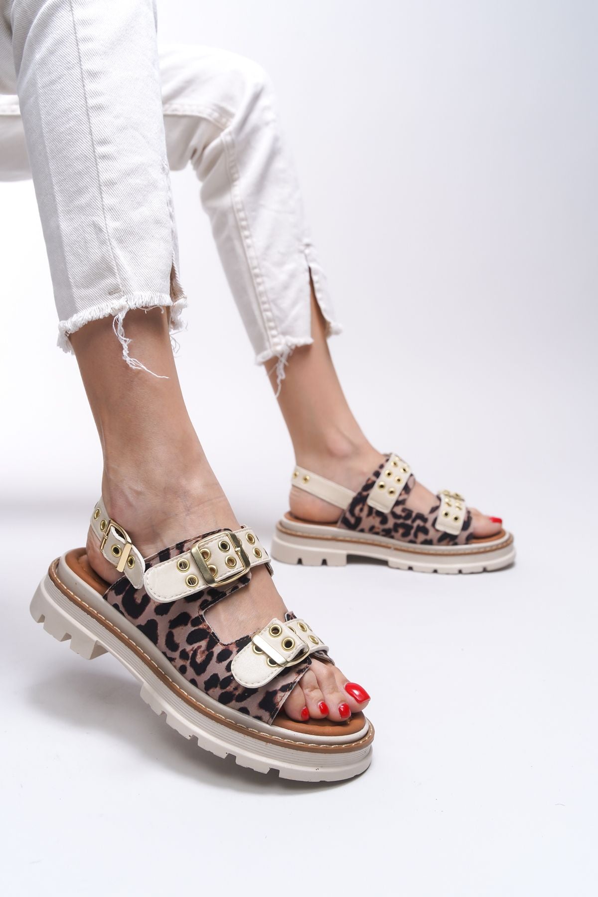 Ysalitia Women Sandals 0012120 Leopar Beige