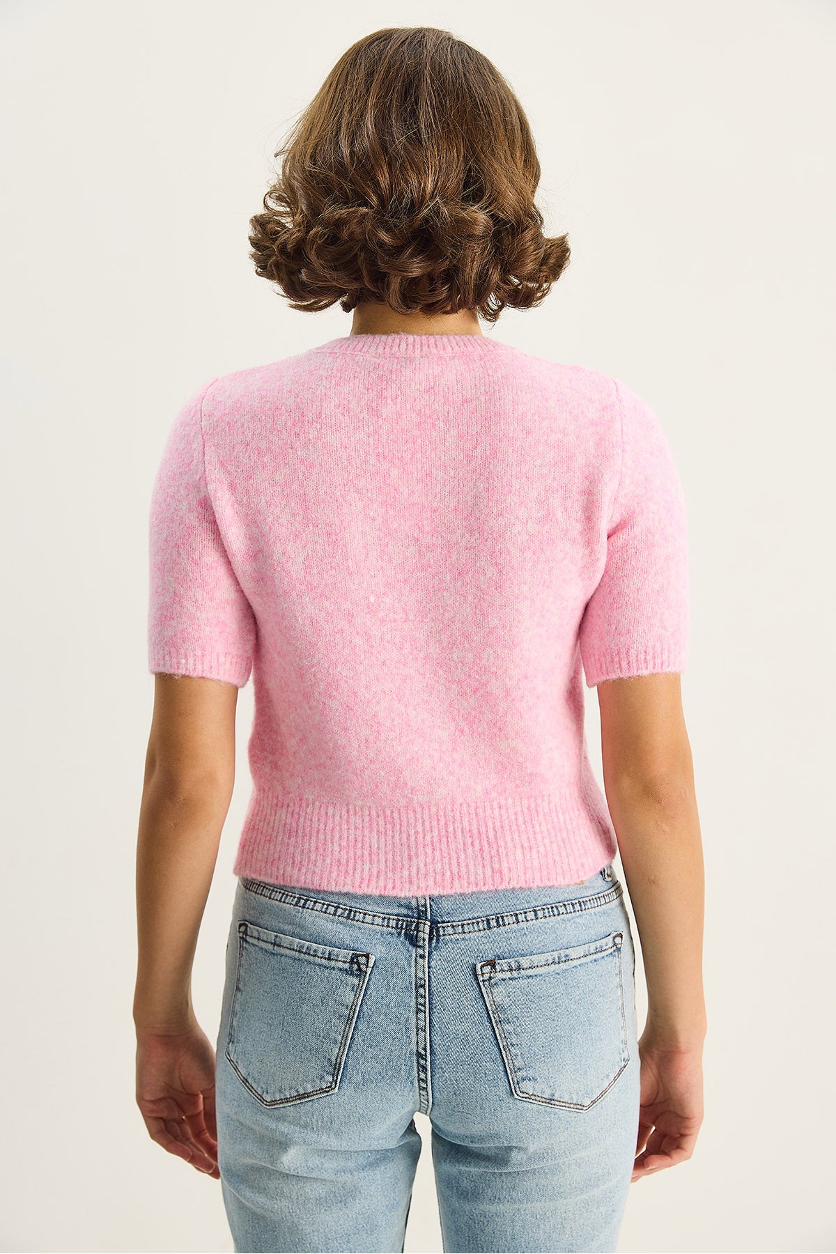 Women's Crew Neck Short Sleeve Basic Knitwear Sweater 9037 60283747