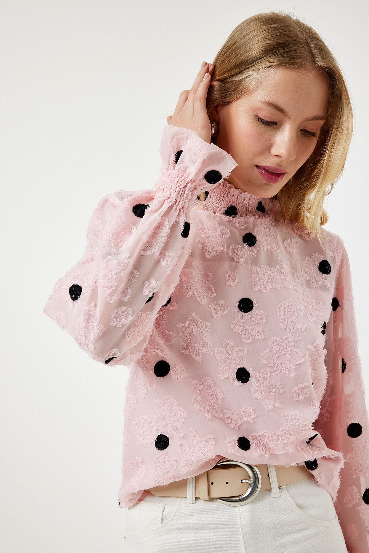 Woman Sugar Pink Wedding Pekle Woven Blouse Tp00020