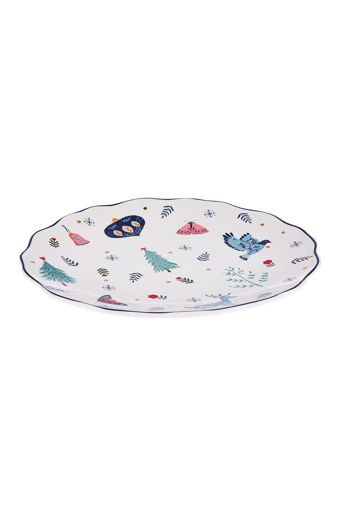 Infiancy New Year Christmas New Bone 2 Piece Plate 20.5 cm