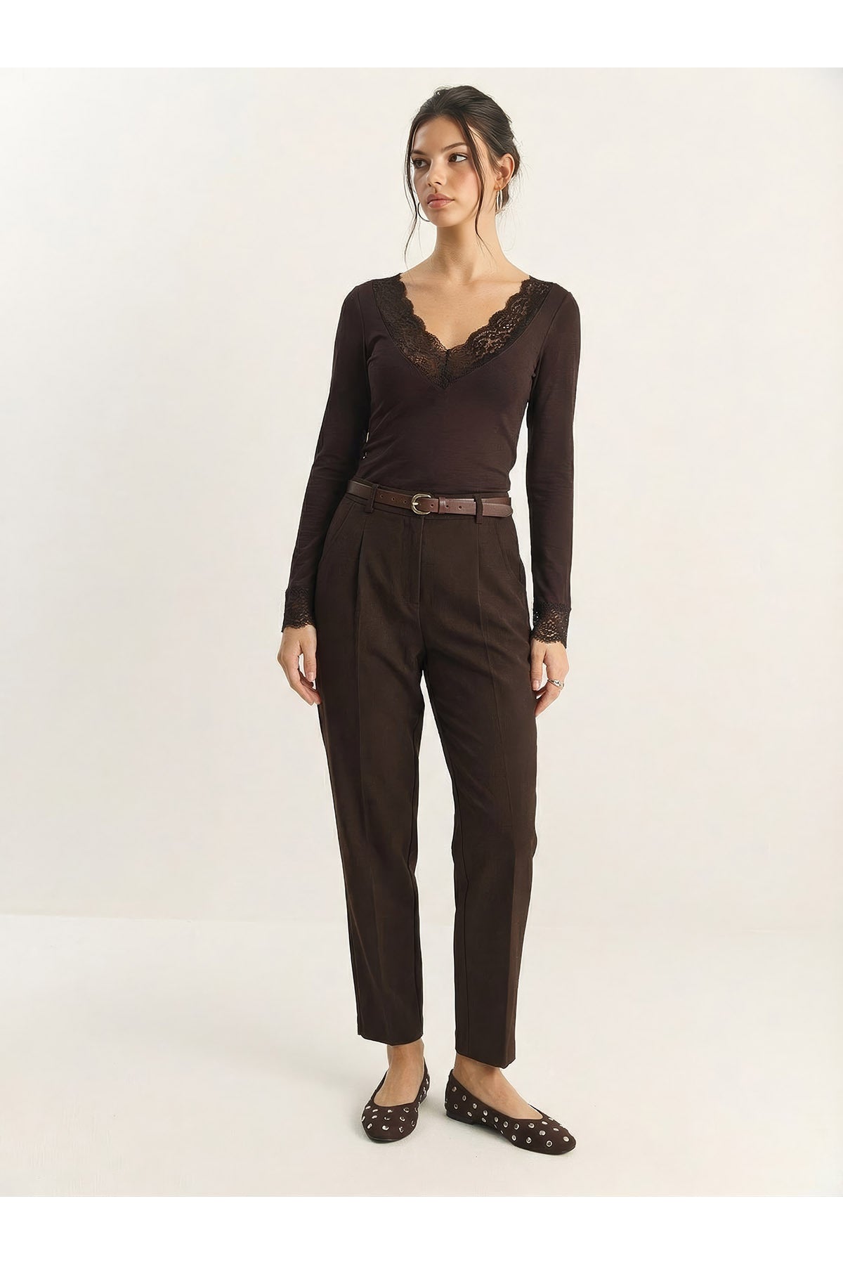 Women's V-Neck Lace Viscose Blouse 1041 60283944