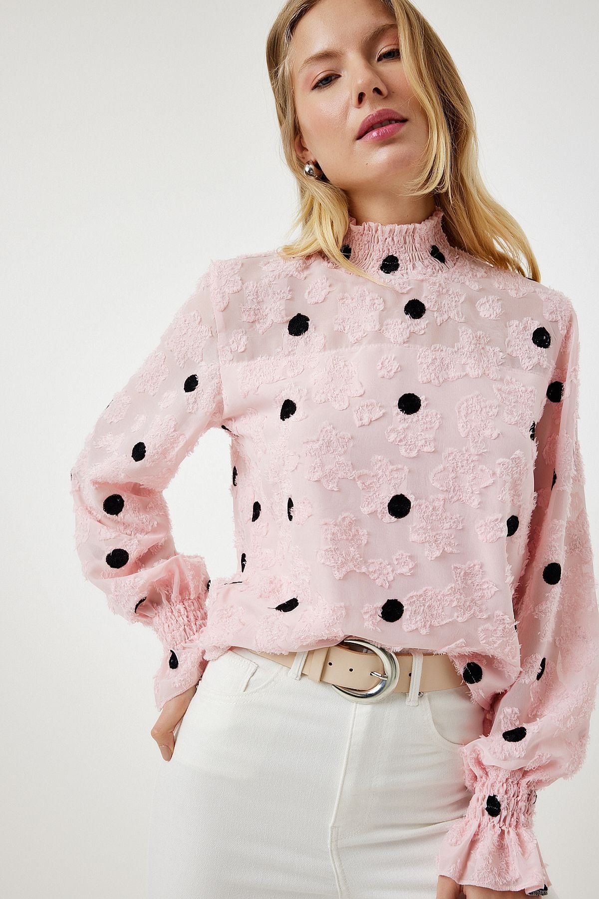 Woman Sugar Pink Wedding Pekle Woven Blouse Tp00020