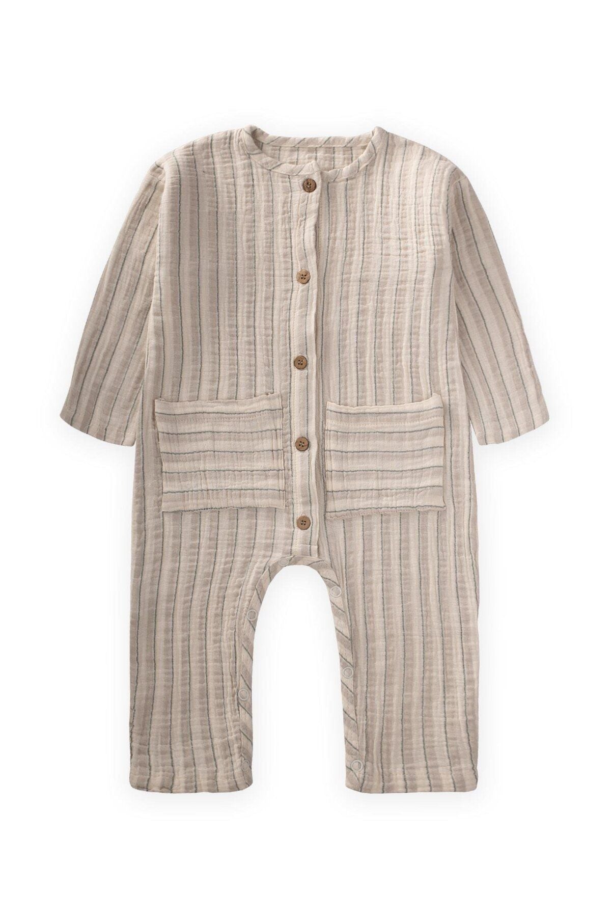 ORGANIC striped seasonal Muslin Tulum 0-3 Age Beige Striped