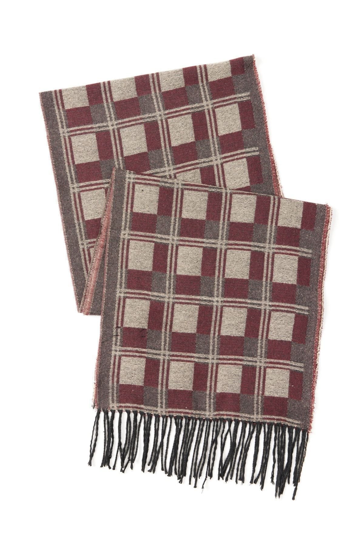 Men's Bordeaux-gray patterned weft