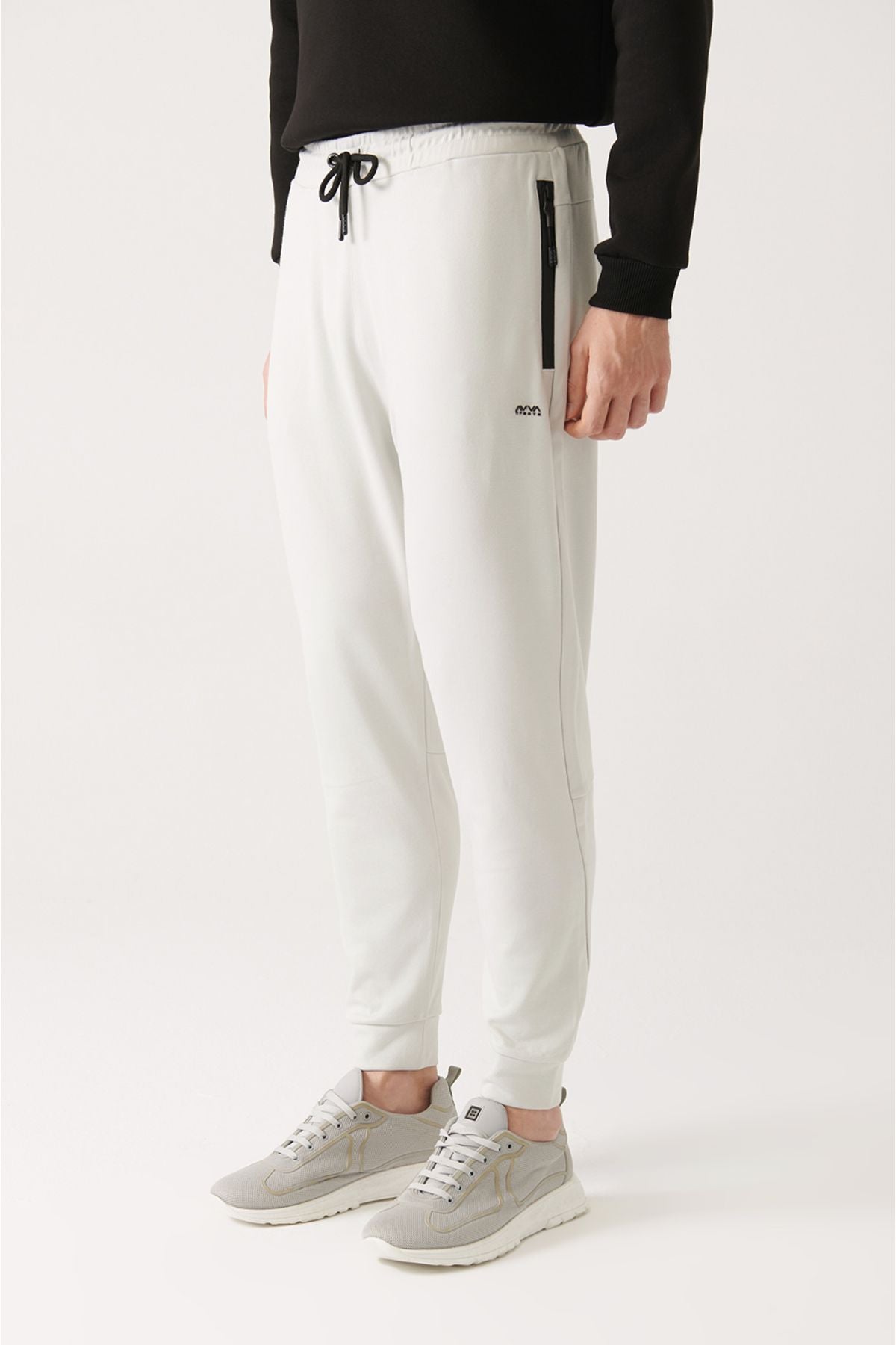 Men's Gray Waist Lacıklı Side Pocket Paçası Tire Tracksuit Six A31y3400