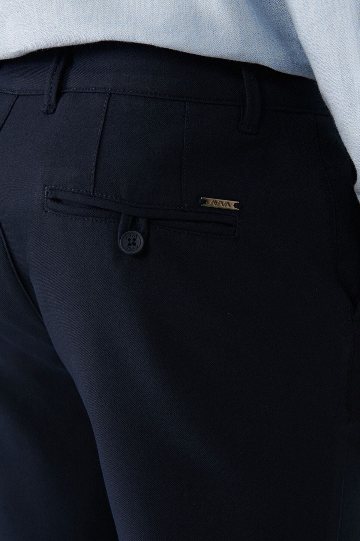 Men's navy blue side pocket with soft button Chino Trousers A32Y3070