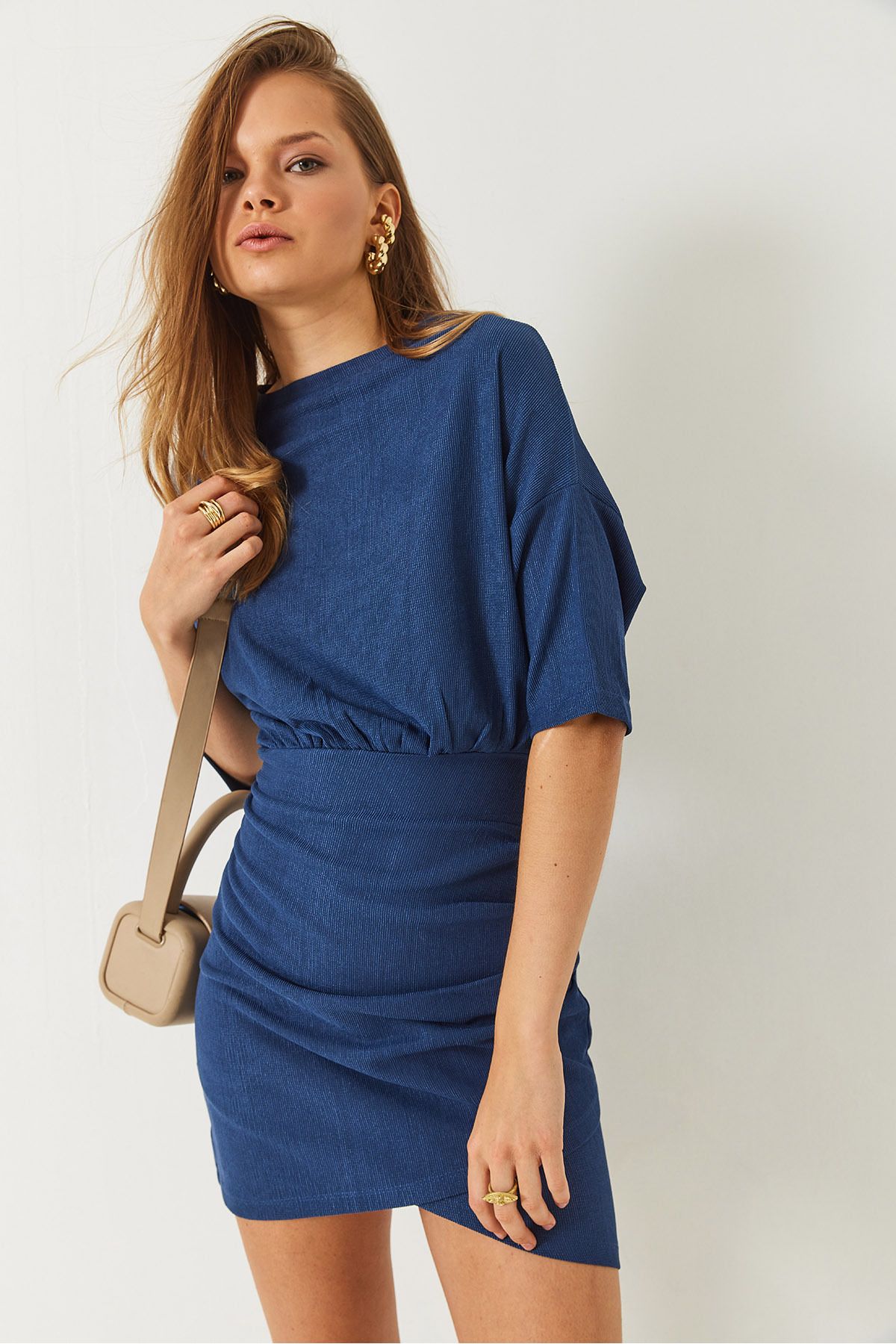 Women's Waist Bat Bat Sleeve Cruve Skirt Dress 60261474