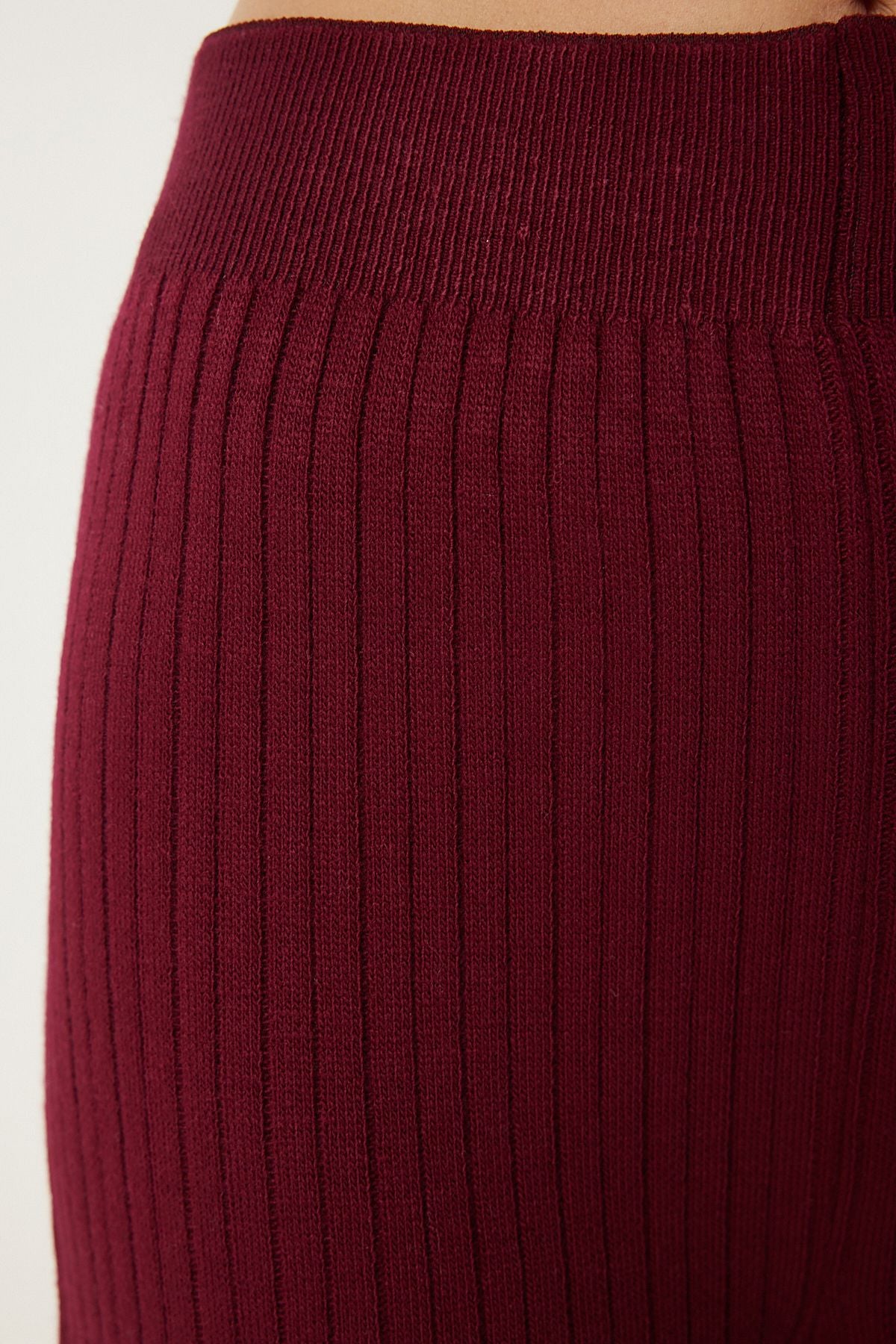 Female Bordeaux Zippered Cry Sweater Pants Set PF00105