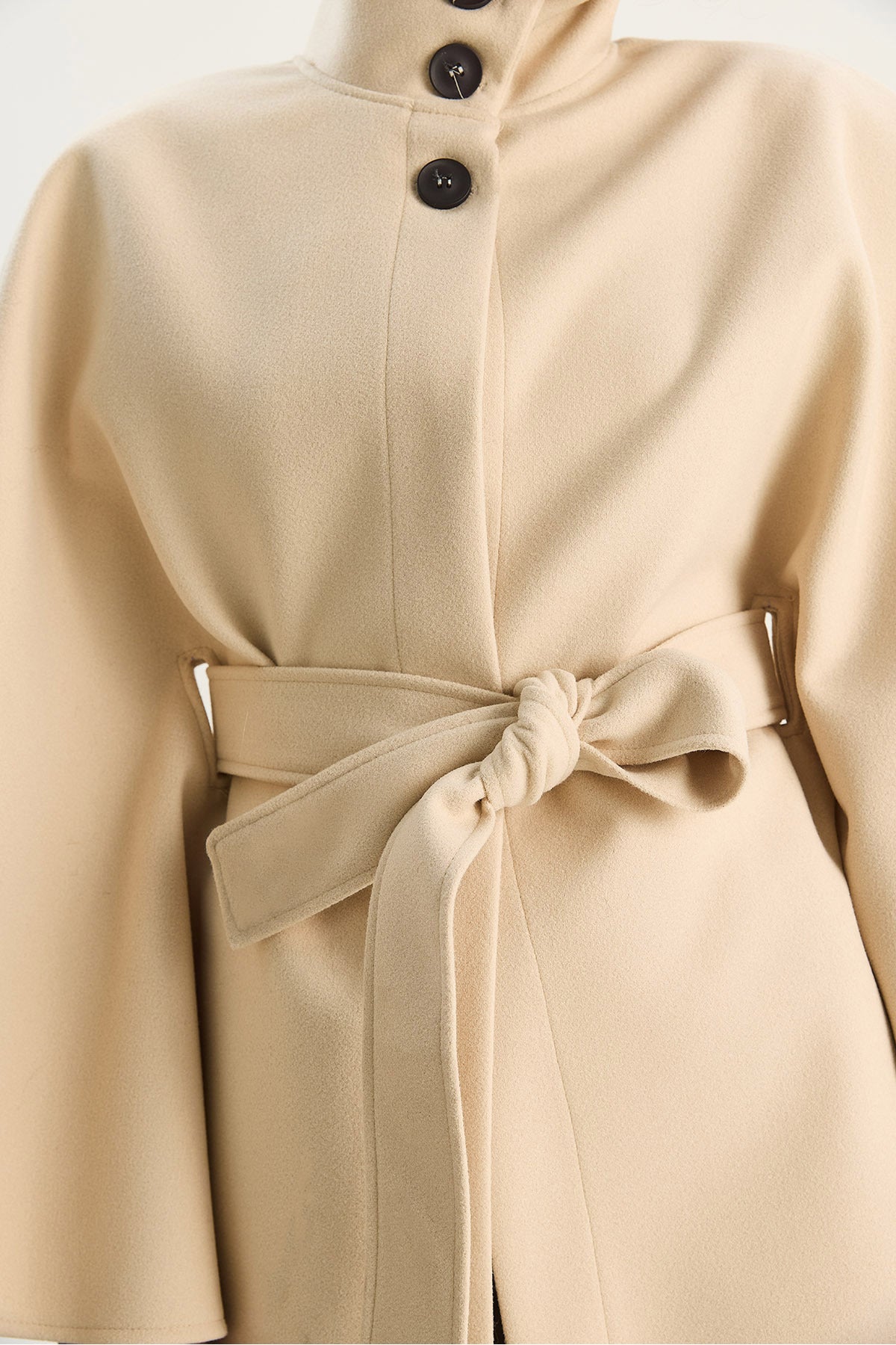 Women's Belted High Collar Poncho 0314 60283652