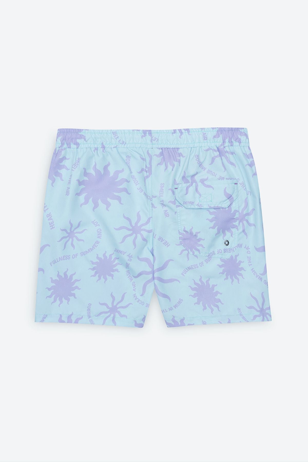 Normal cutting pocket quickly dry patterned swimsuit sea shorts purple
