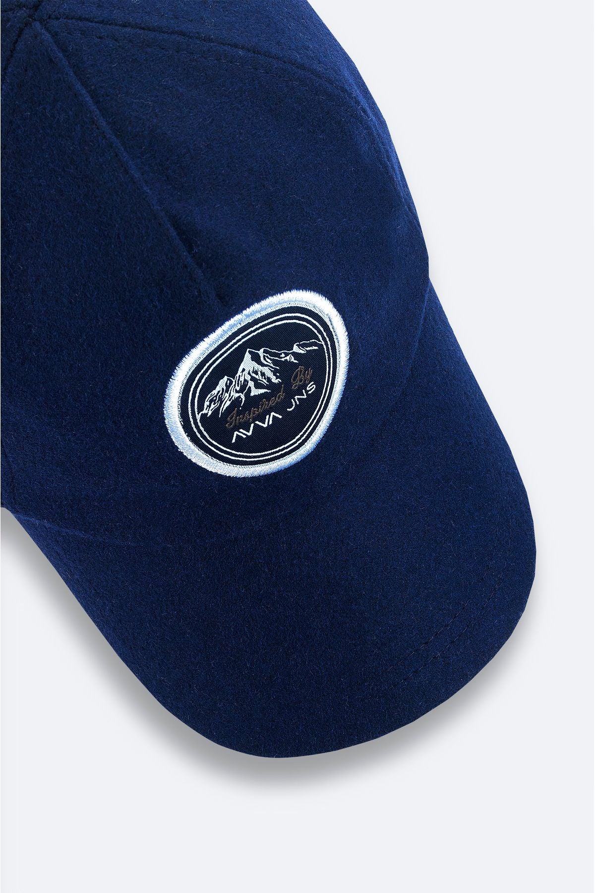 Men's navy blue woolen front embroidery detailed stamp sports hat a32y9212